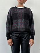 Vintage Lambswool Check Knitted Jumper - M - SYLK