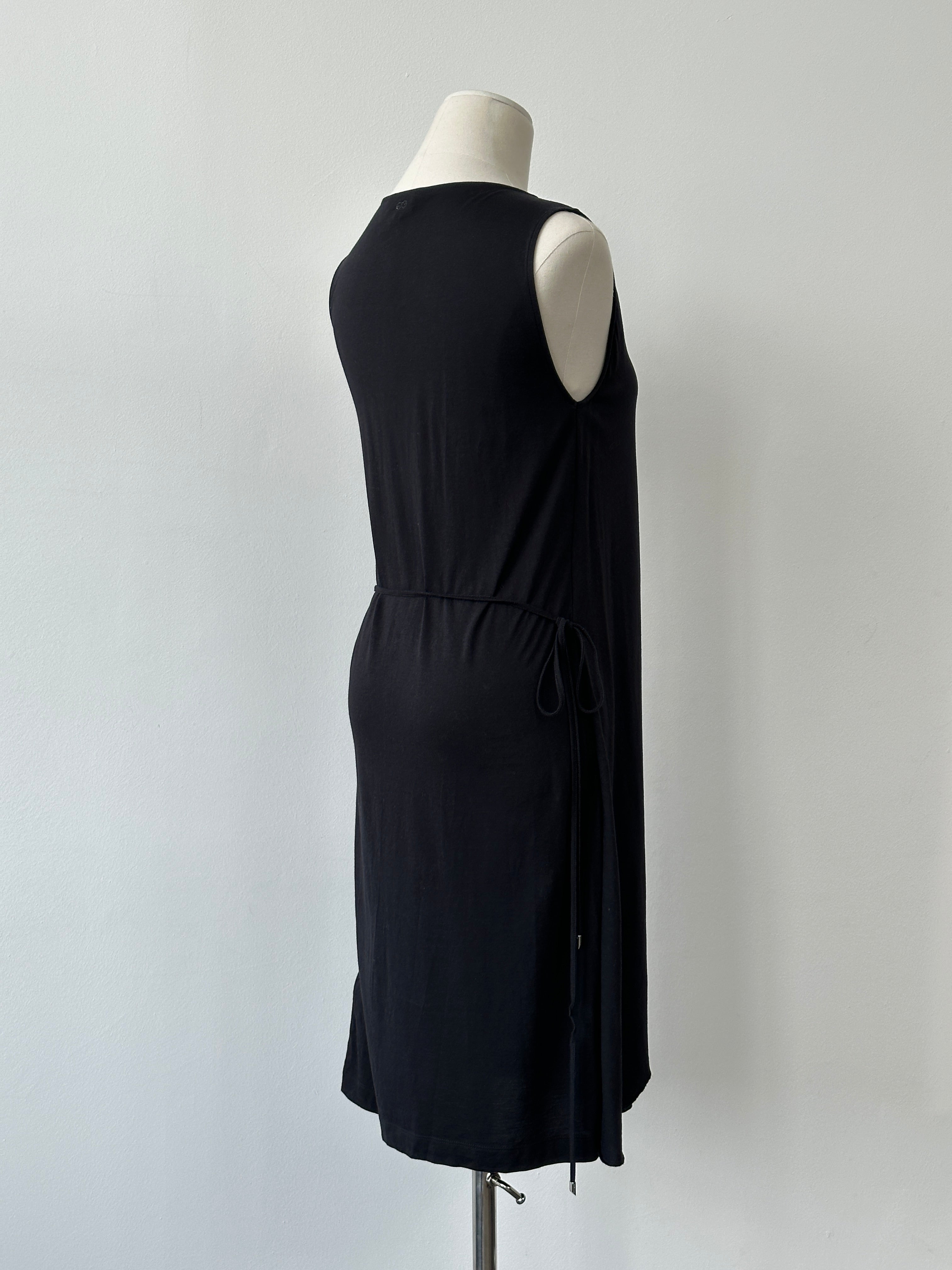 Escada Sport 2000s sleeveless wrap tie belt midi dress in a stylish design, shown in a size S-M.