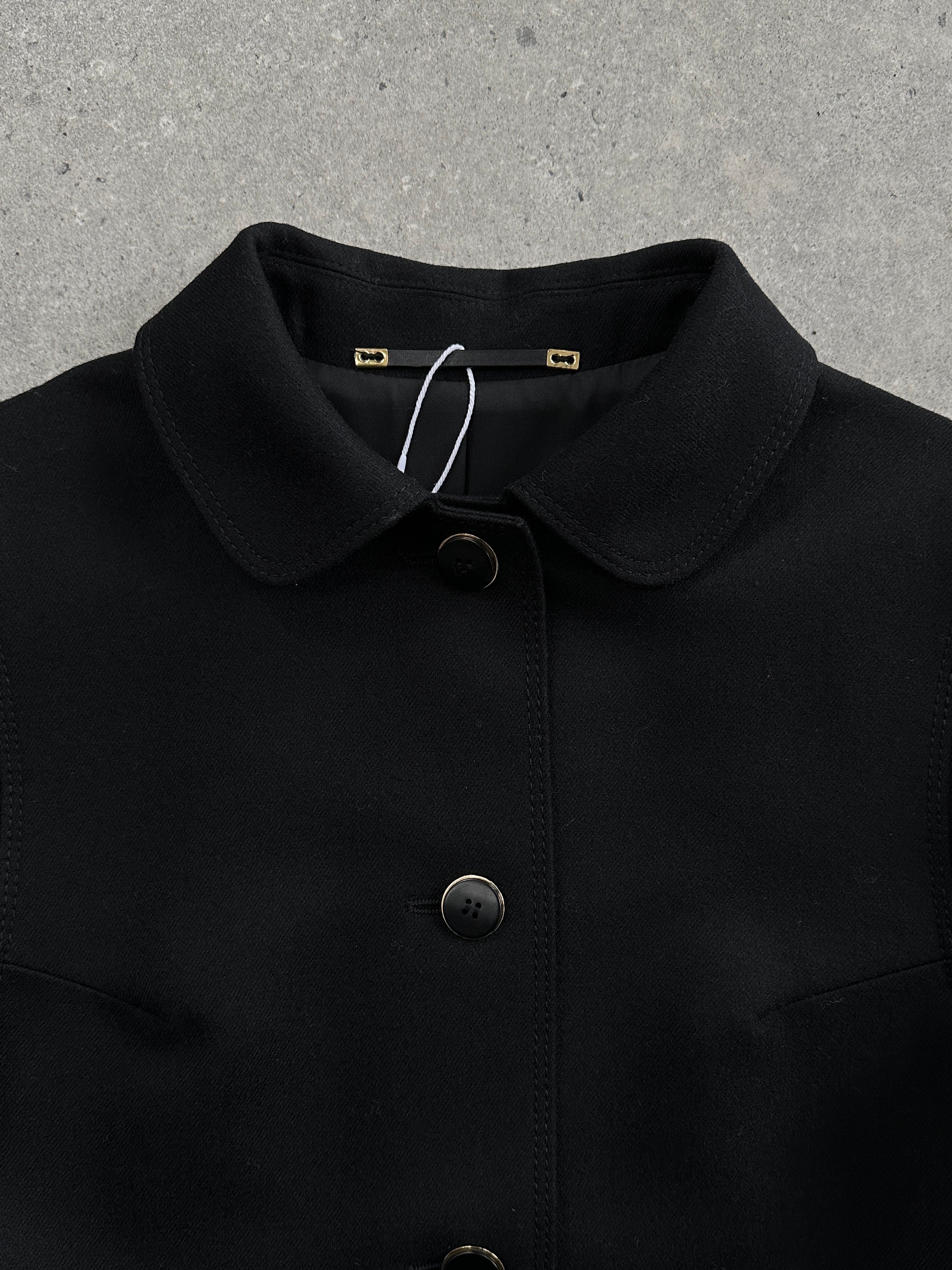 Vintage pure wool single-breasted A-line coat in size S, stylish and warm outerwear with classic vintage design.