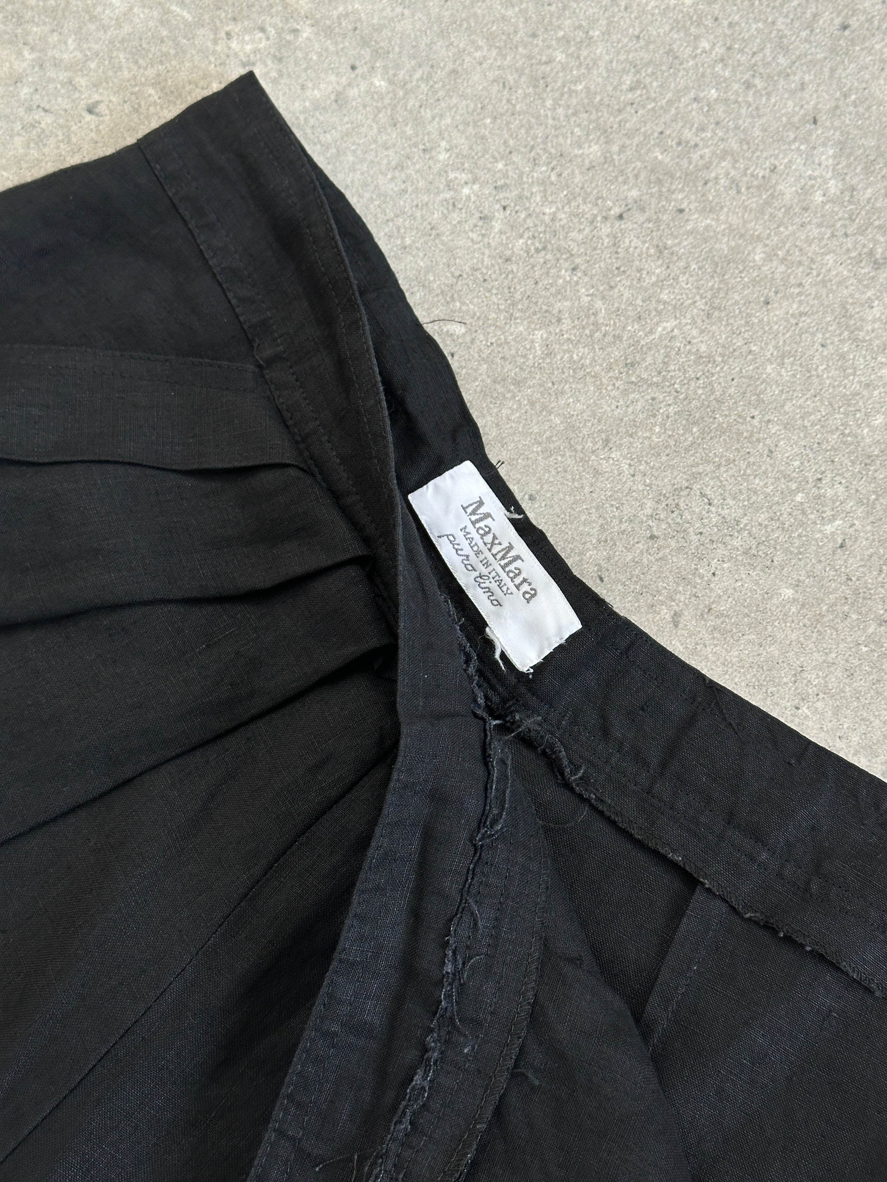 Max Mara 1990s Pure Linen Pleated Trousers - W28