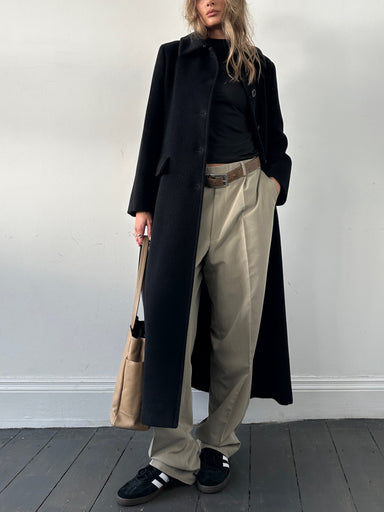 Marella Virgin Wool Cashmere Floor Length Belted Coat - S/M - SYLK