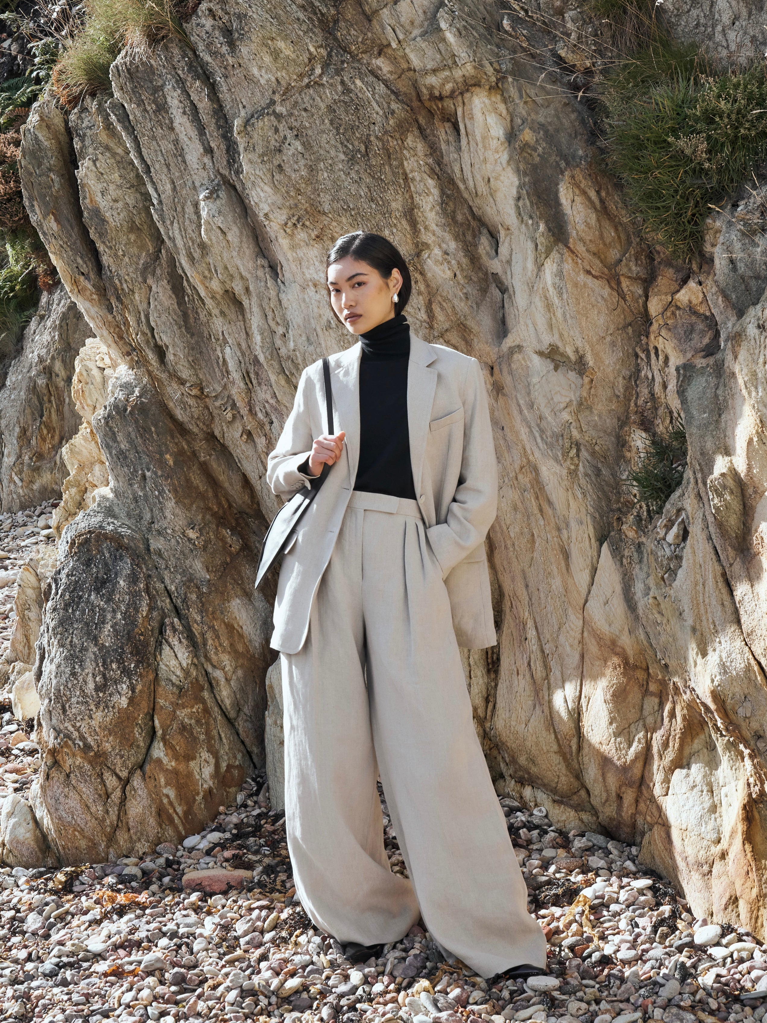 Max Mara Runway Pure Linen Wide Leg Suit - L/UK12 - SYLK