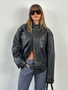 Vintage 1990s Boxy Faux Leather Jacket - M - SYLK
