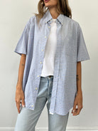 Yves Saint Laurent Check Cotton Logo Short Sleeve Shirt - XL - SYLK