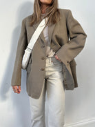 British Vintage Thick Wool Check Blazer - L/XL - SYLK