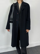 Italian Vintage Wool Cashmere Concealed Placket Coat - L/XL - SYLK