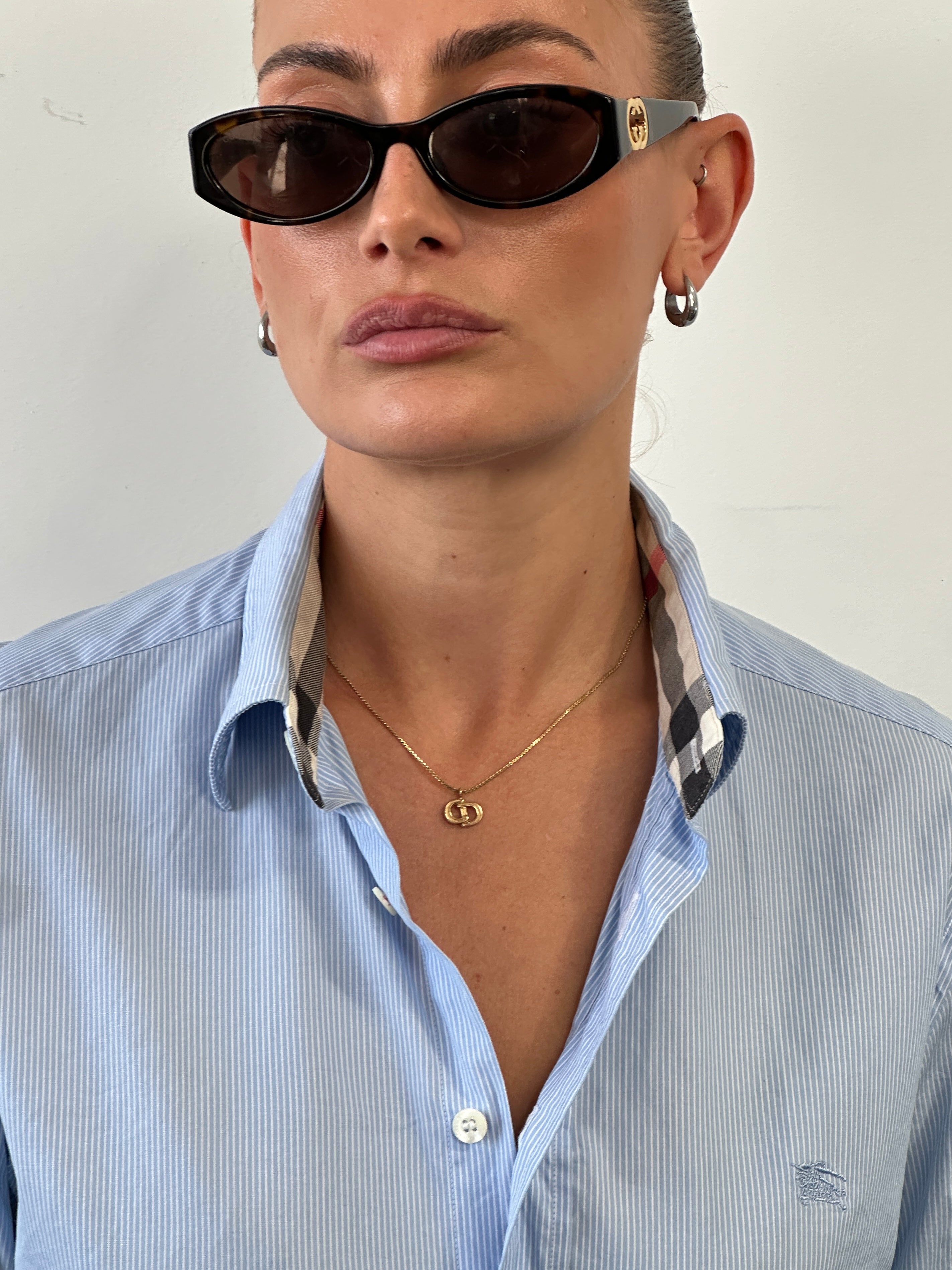 Burberry London Cotton Stripe Logo Shirt - M - SYLK