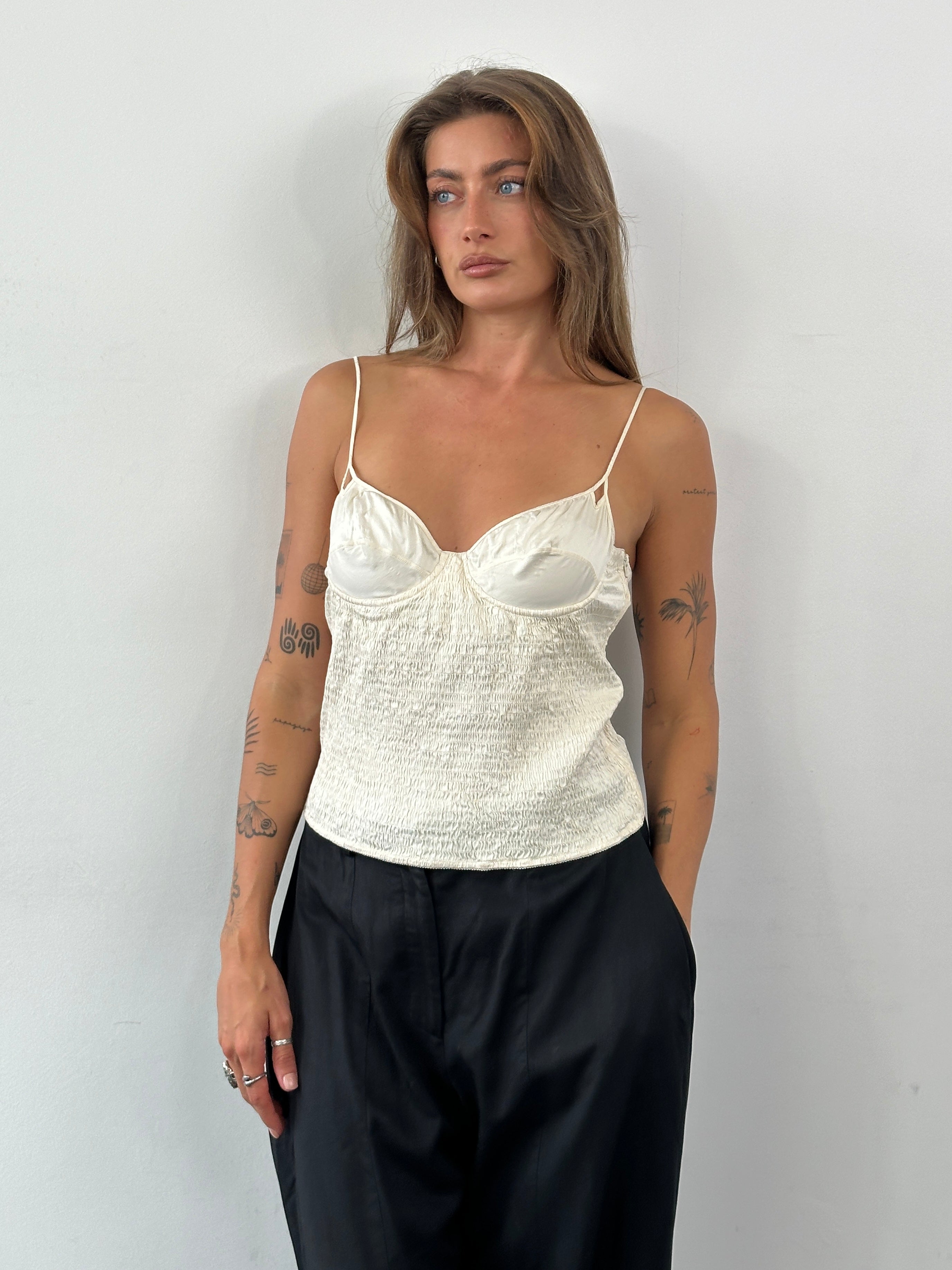 Rental Giorgio Armani 1990s Silk Ruched Top - M - SYLK