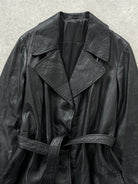 Vintage Belted Leather Trench Coat - M/L - SYLK