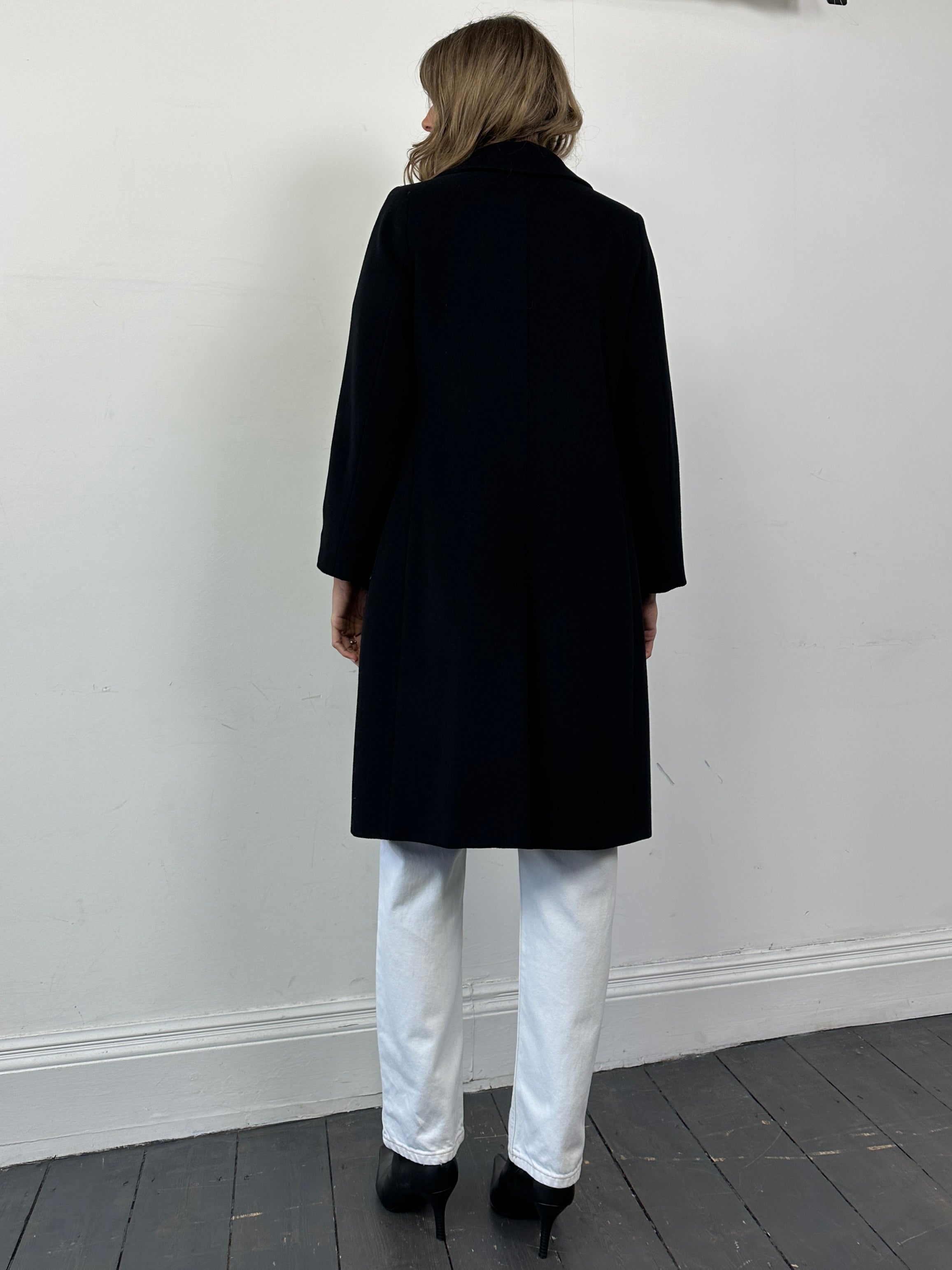 Marella Virgin Wool Single Breasted Coat in XS/S, showcasing a classic tailored design with lapel collar and button closure.
