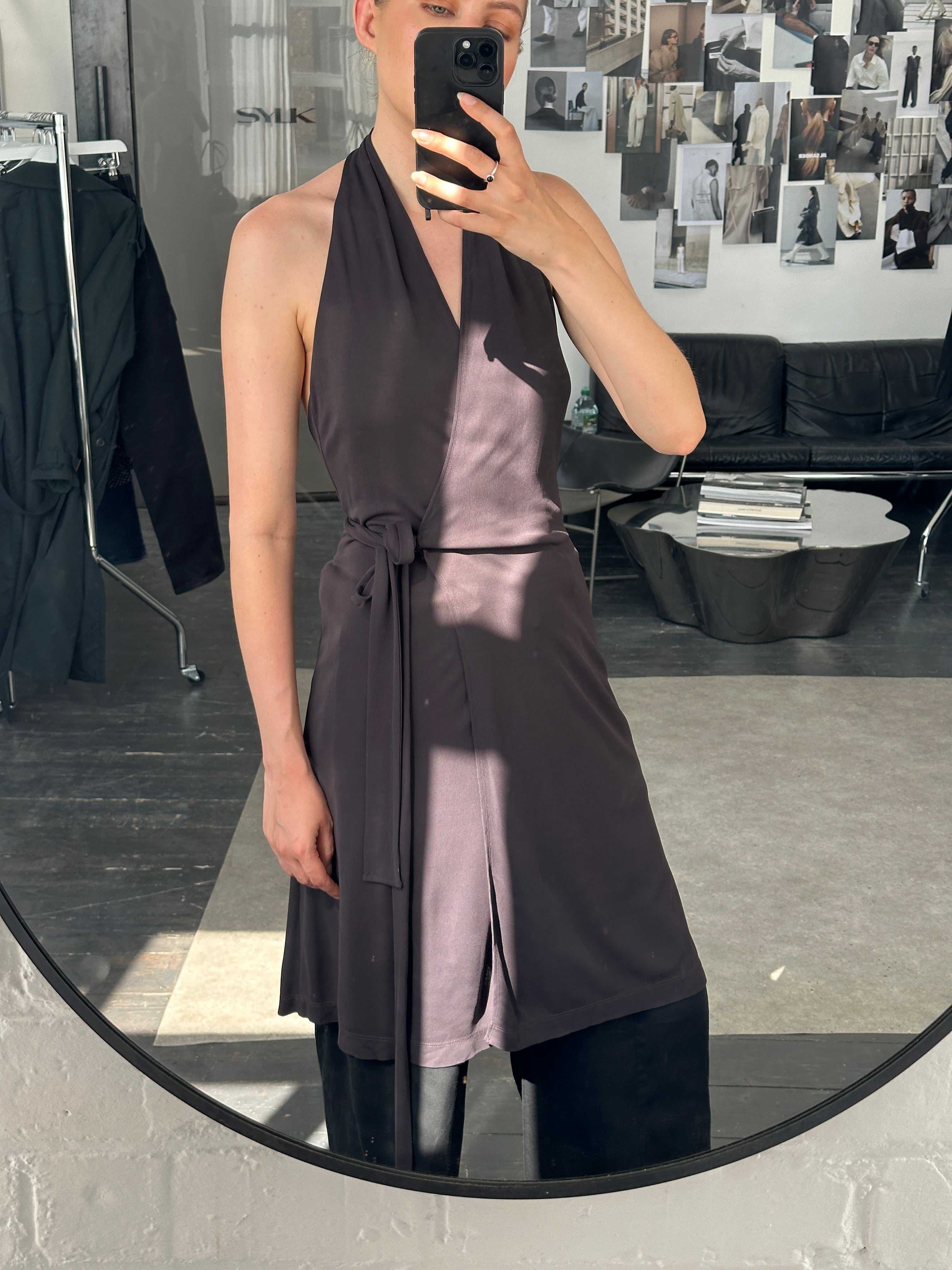 Max & Co wrap mini dress in S/M style, featuring a stylish silhouette, soft fabric, and elegant design perfect for casual outings.