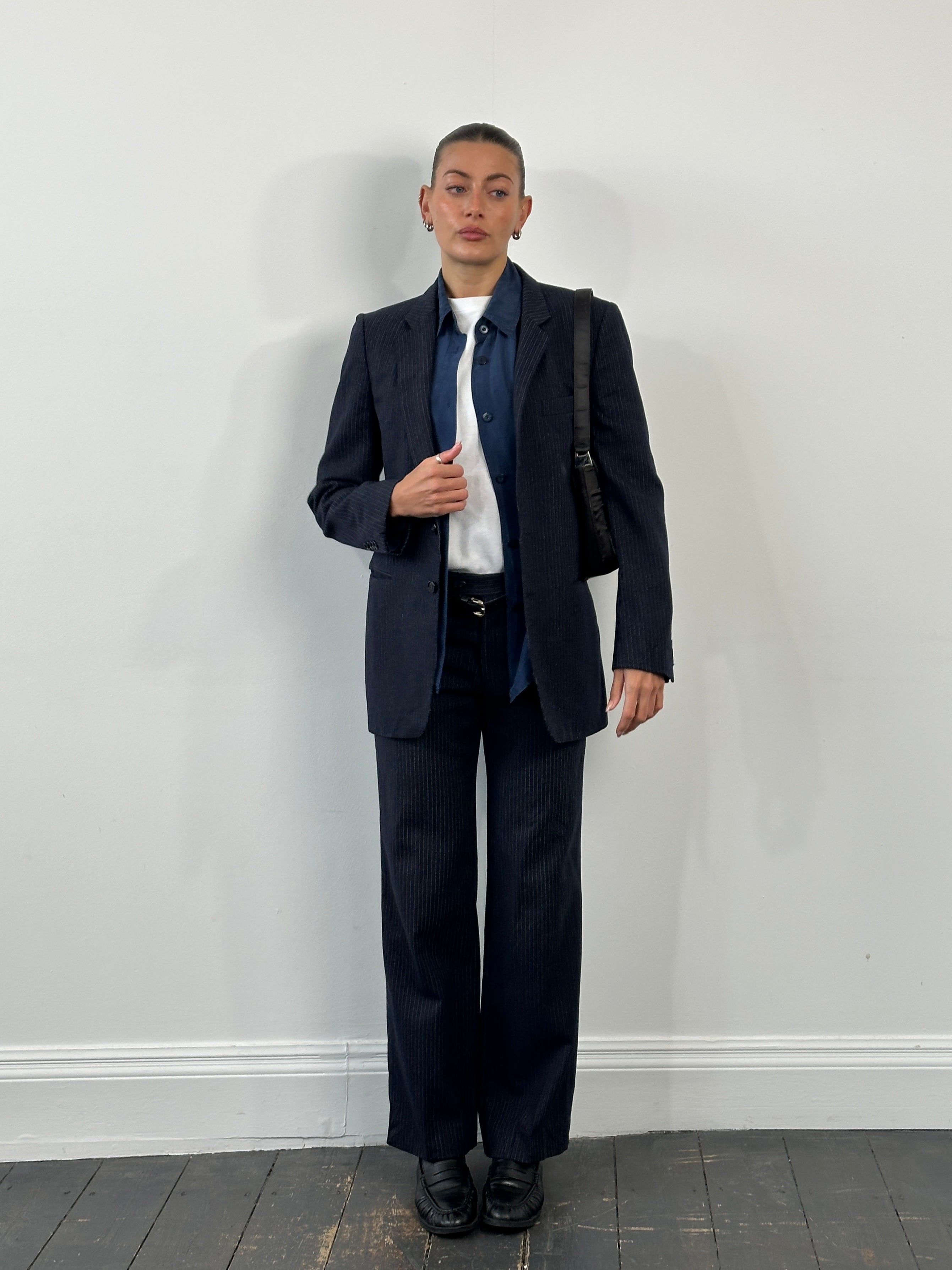 Vintage 1990s Pinstripe Pure Wool Suit - 38R/W28 - SYLK