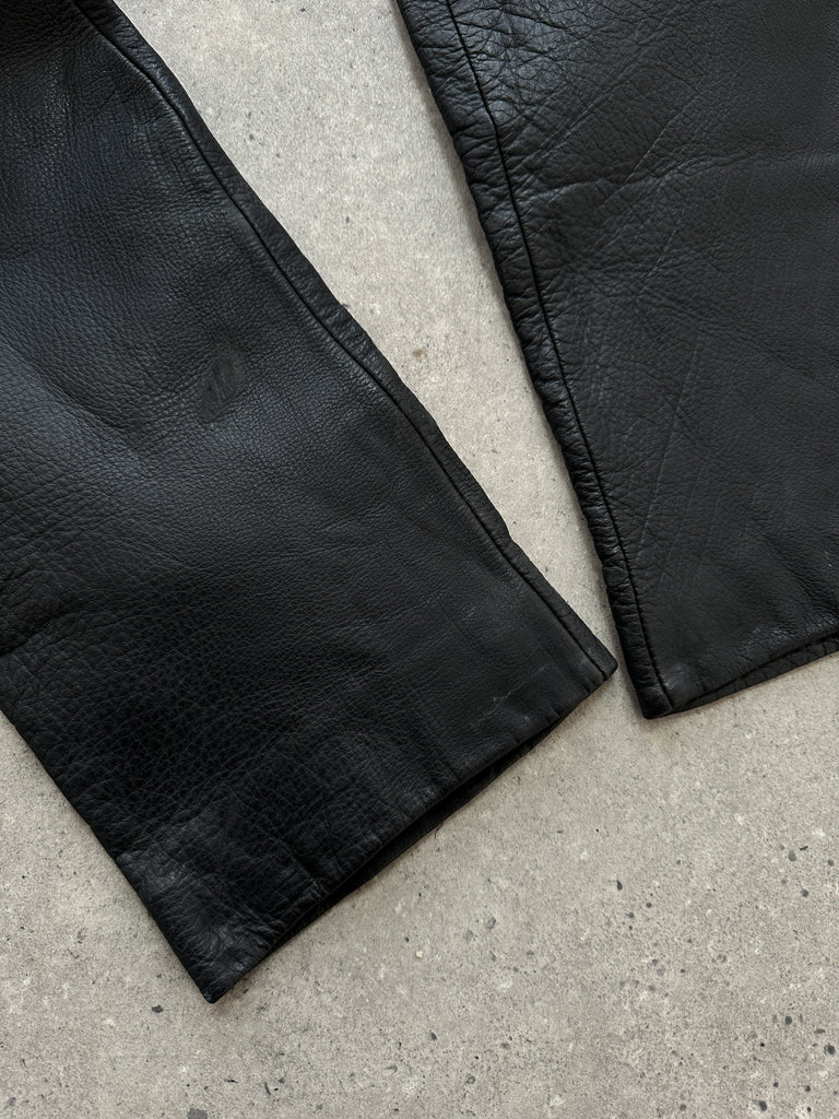 Vintage High Waisted Leather Trousers - W28 - SYLK