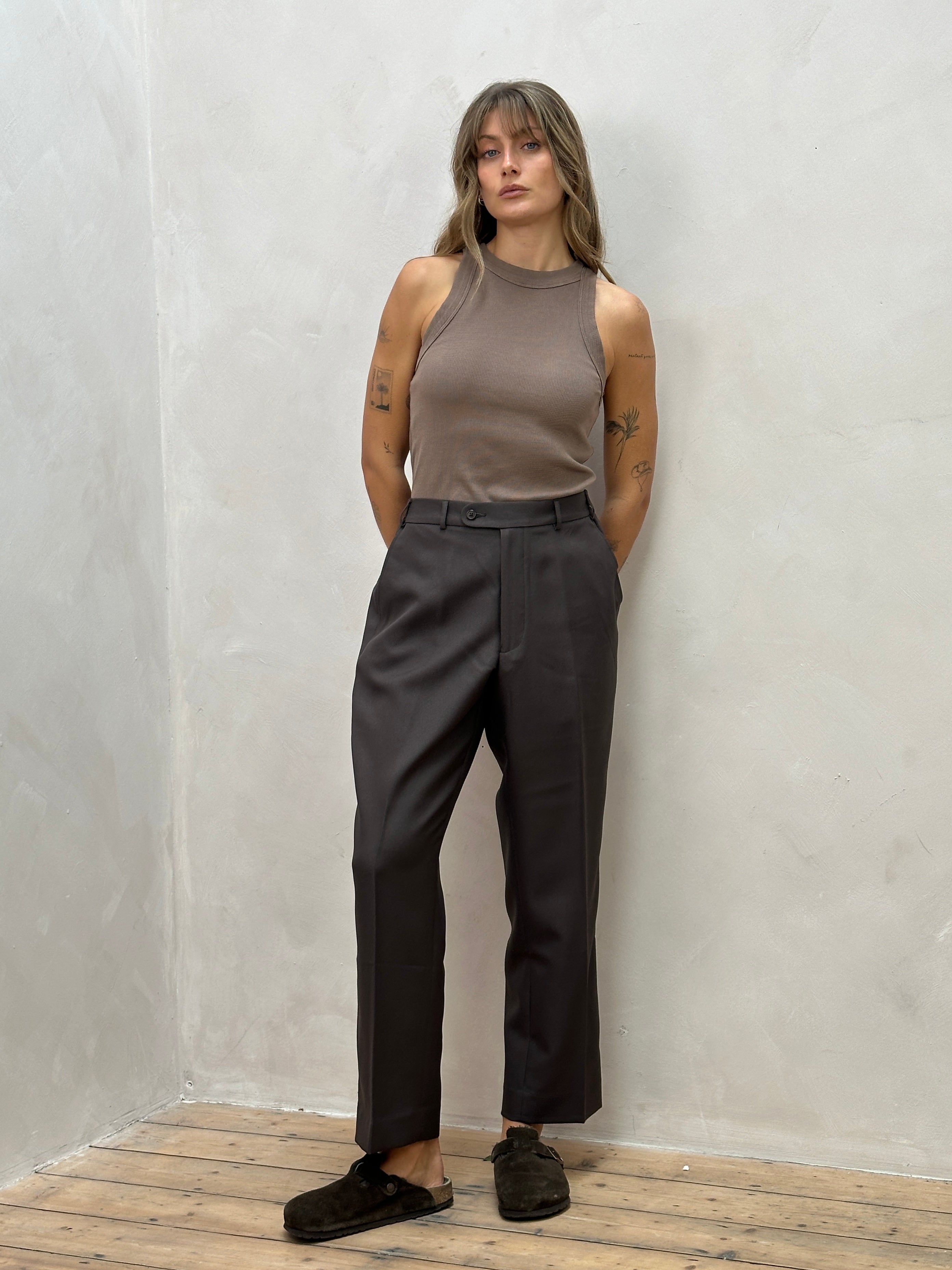 Vintage Elasticated Straight Leg Trousers - W32/36 - SYLK