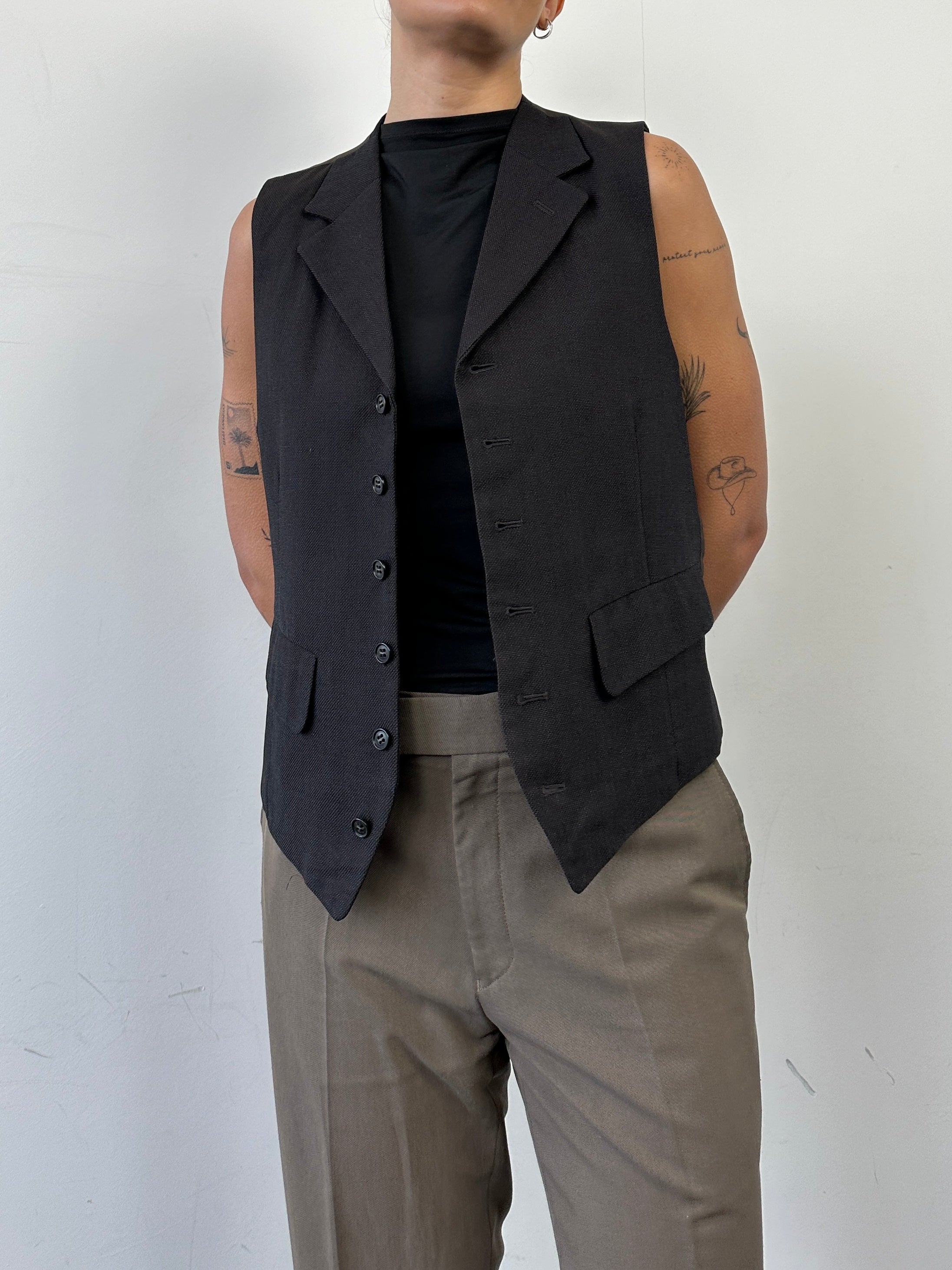 Vintage Pure Wool Collared Waistcoat - M - SYLK