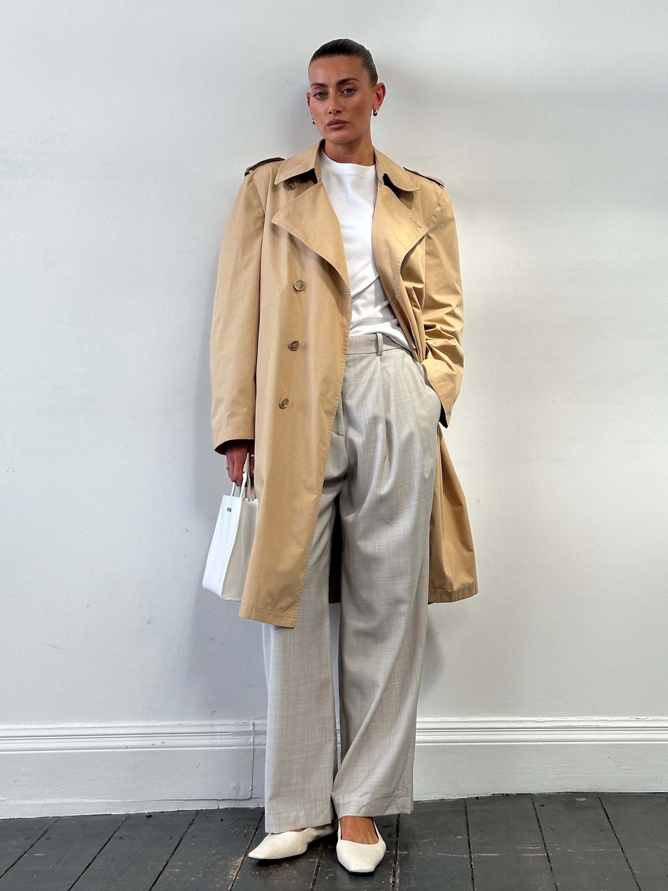 Christian Dior Paris Cotton Double Breasted Trench Coat - L - SYLK