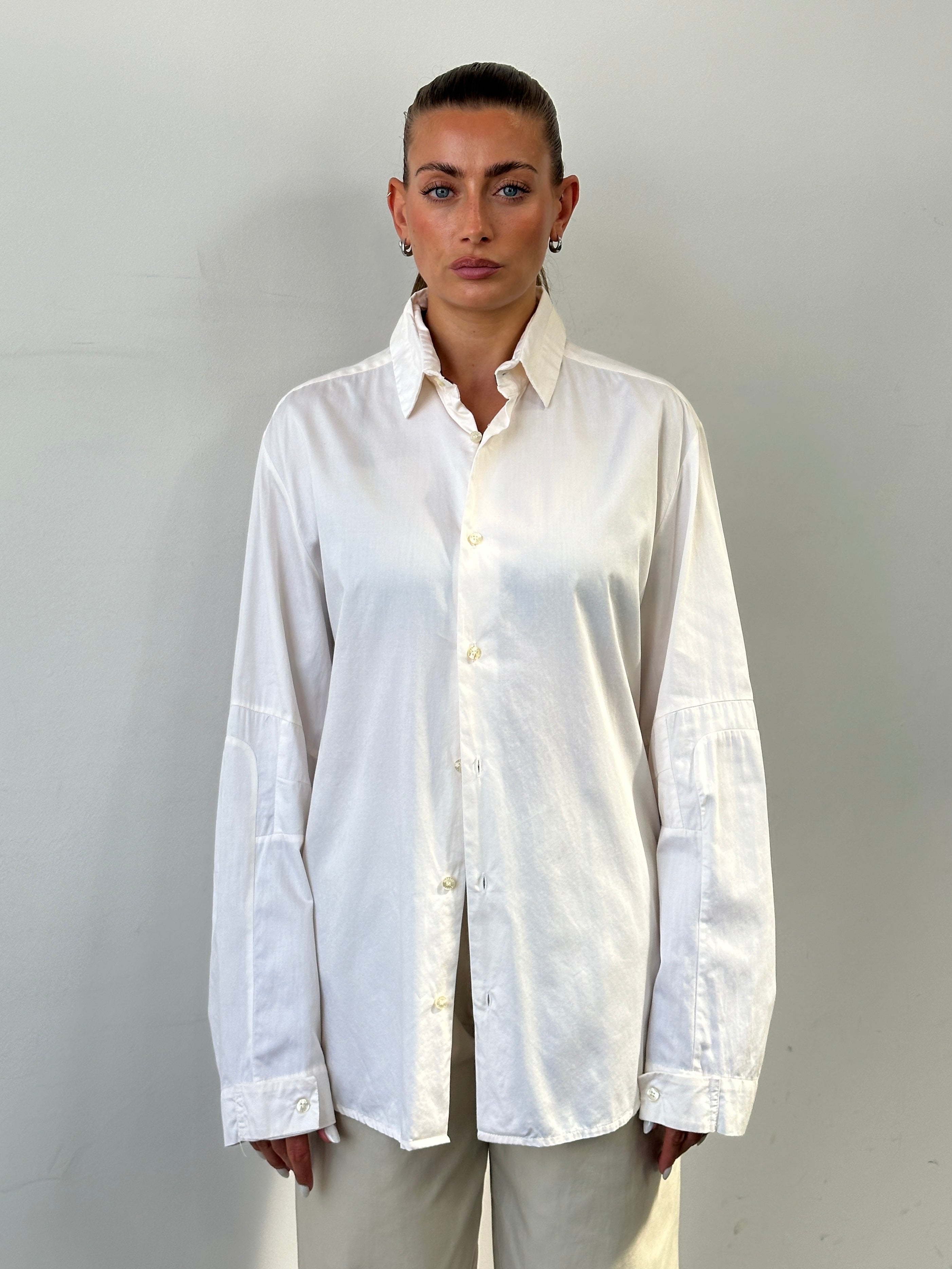 Versace Sport 90s pure cotton shirt in size L, featuring classic design with bold Versace branding and comfortable fit.