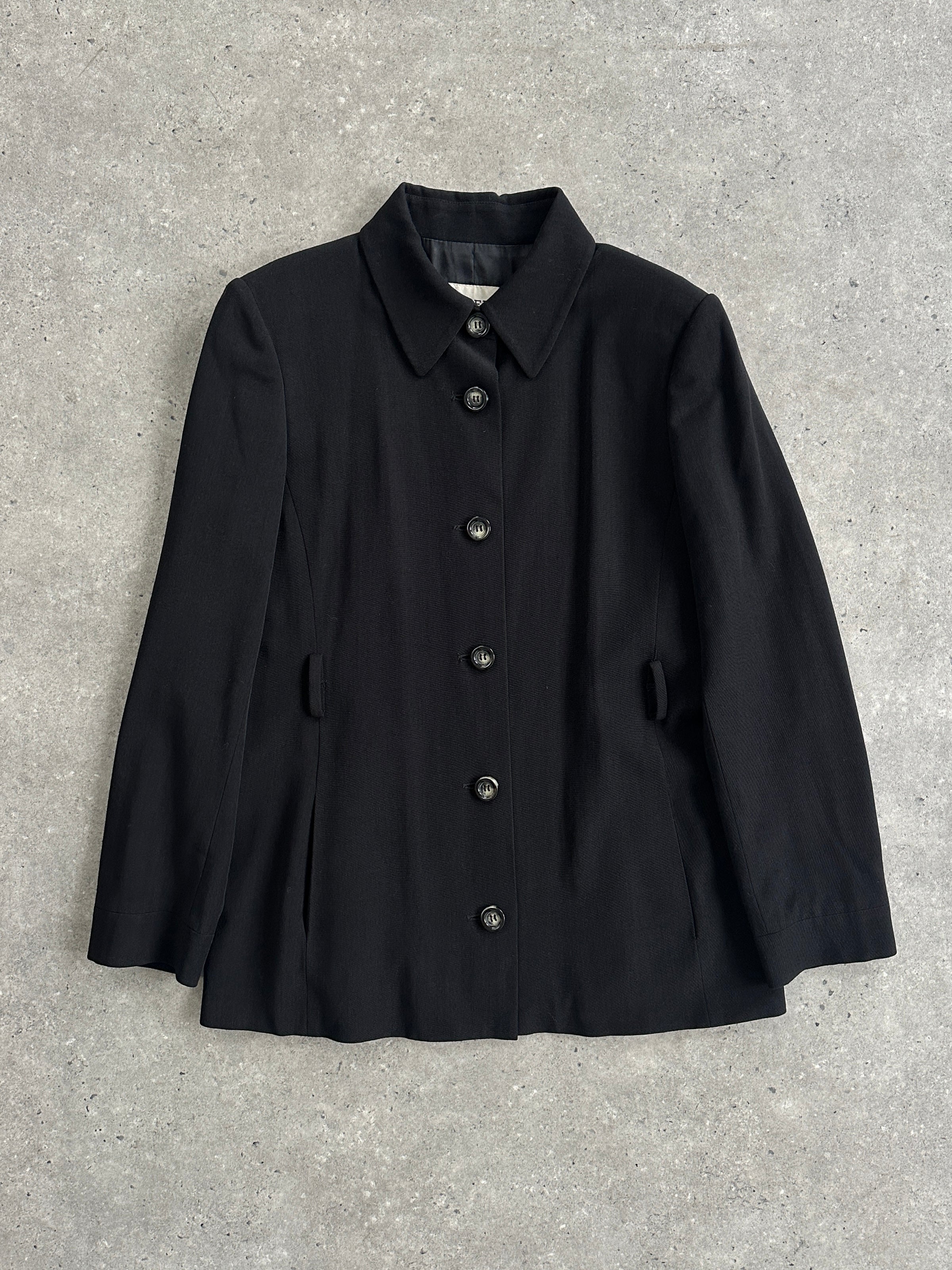 Iceberg 1990s virgin wool tailored jacket in size M, featuring classic design and structured fit, shown on a plain background.