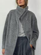 Max Mara Alpaca Virgin Wool Funnel Neck Coat - S/M - SYLK