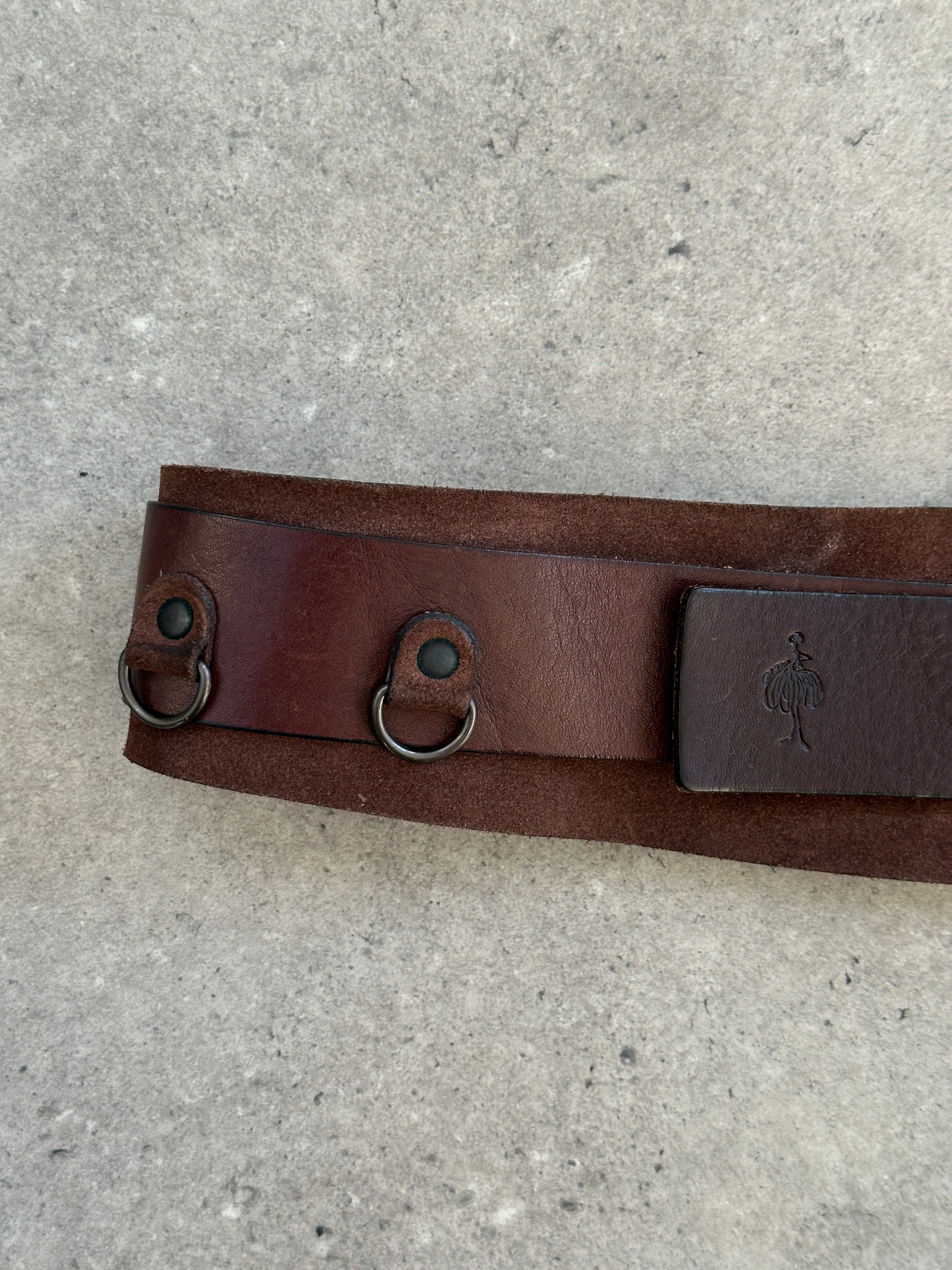 Vintage 1980s Leather Hardware Belt - W30-36 - SYLK