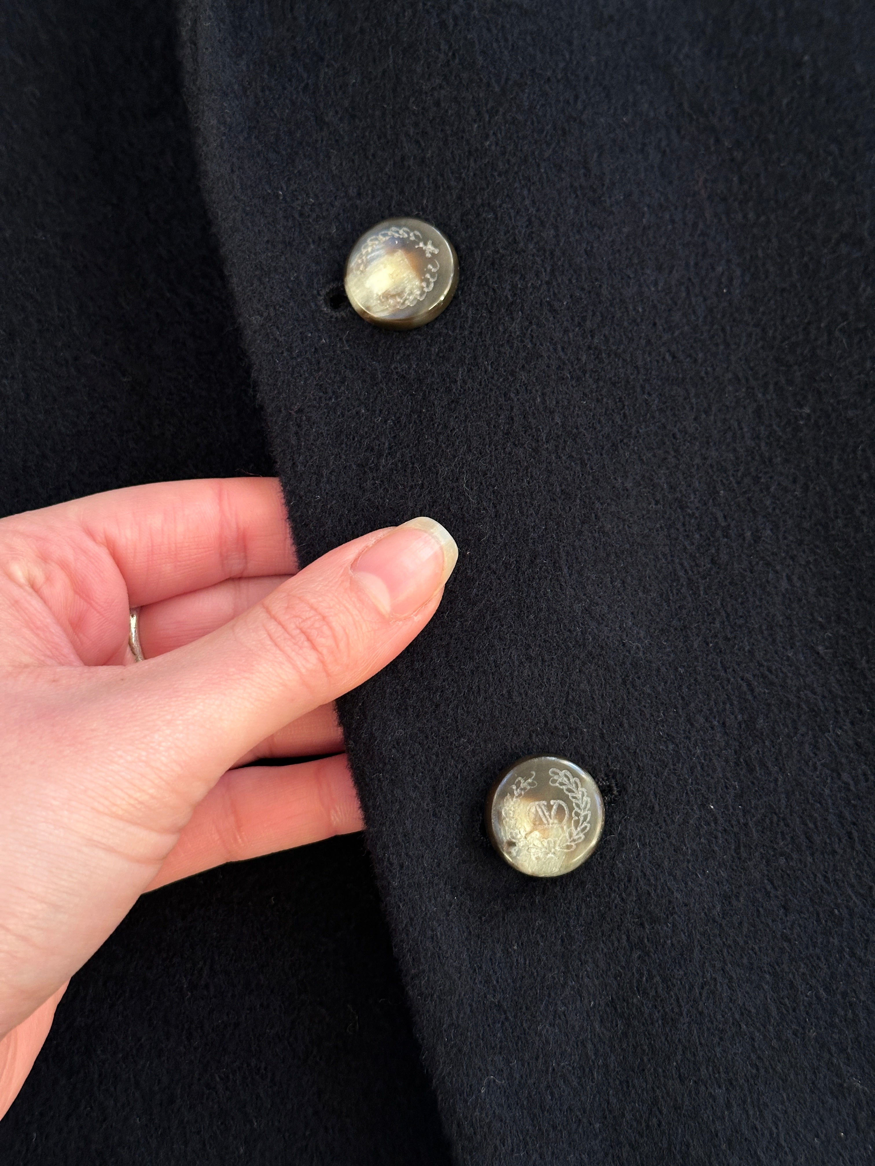 Valentino brushed pure wool bespoke button blazer in size 44R/XL, tailored fit with classic lapel and button closure.