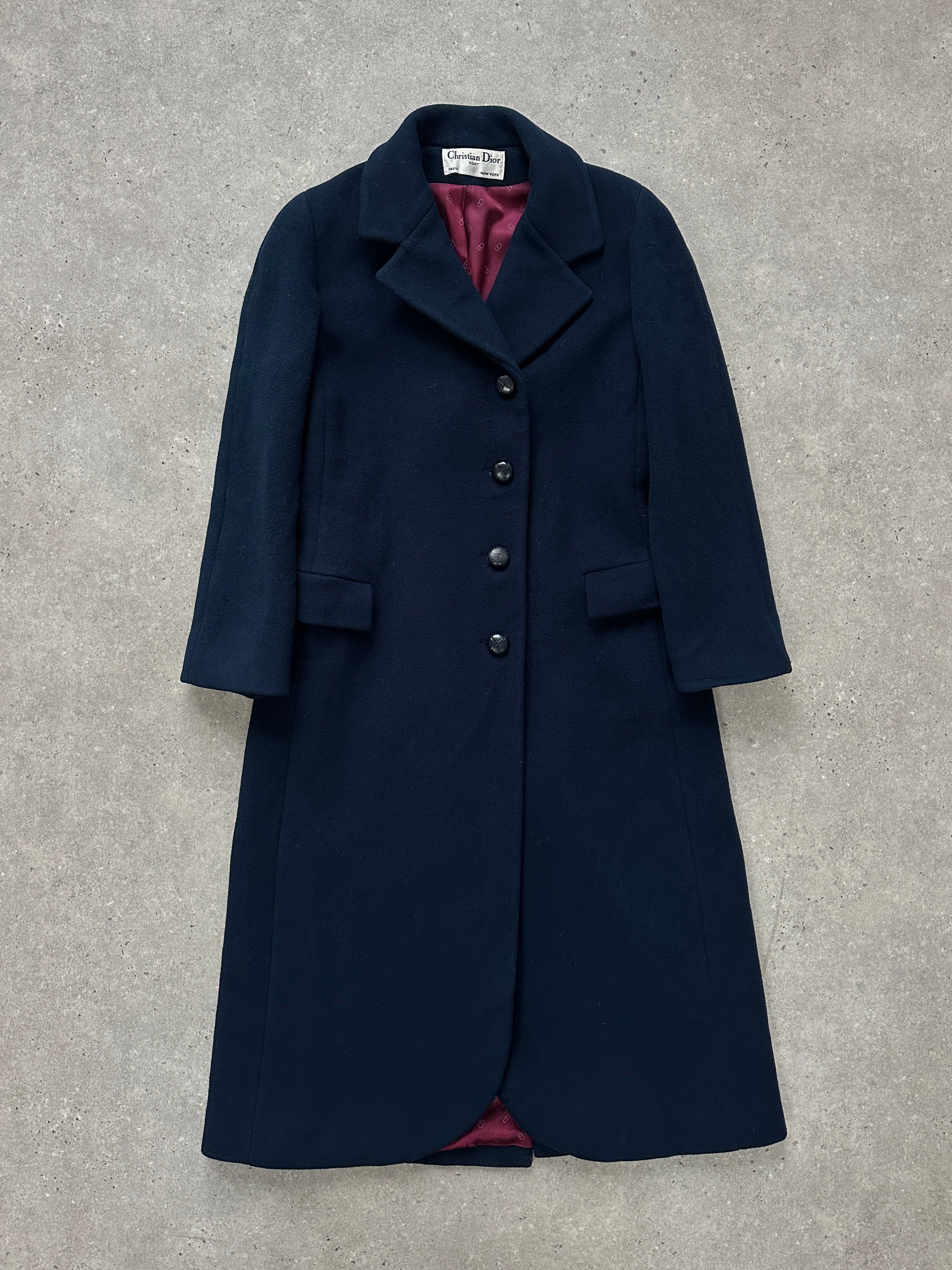 Christian Dior 1970s Pure Wool Single Breasted Coat - M - SYLK