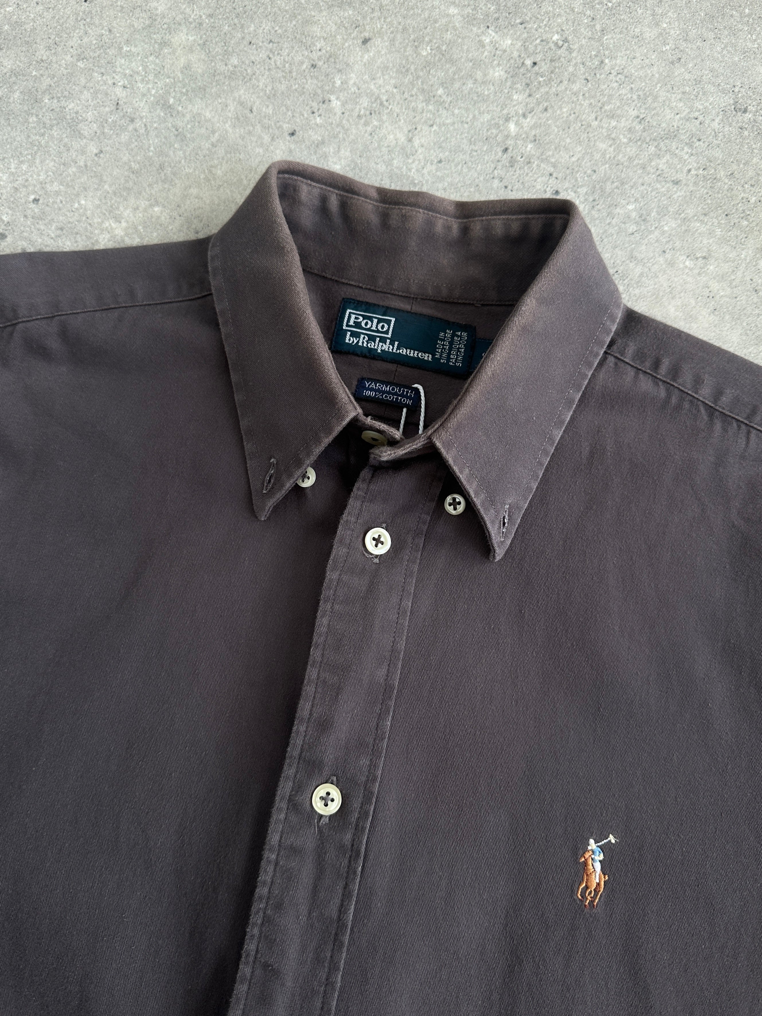 Ralph Lauren Polo Pure Cotton Logo Shirt in XL, light-colored cotton shirt with embroidered polo logo on chest, front view.
