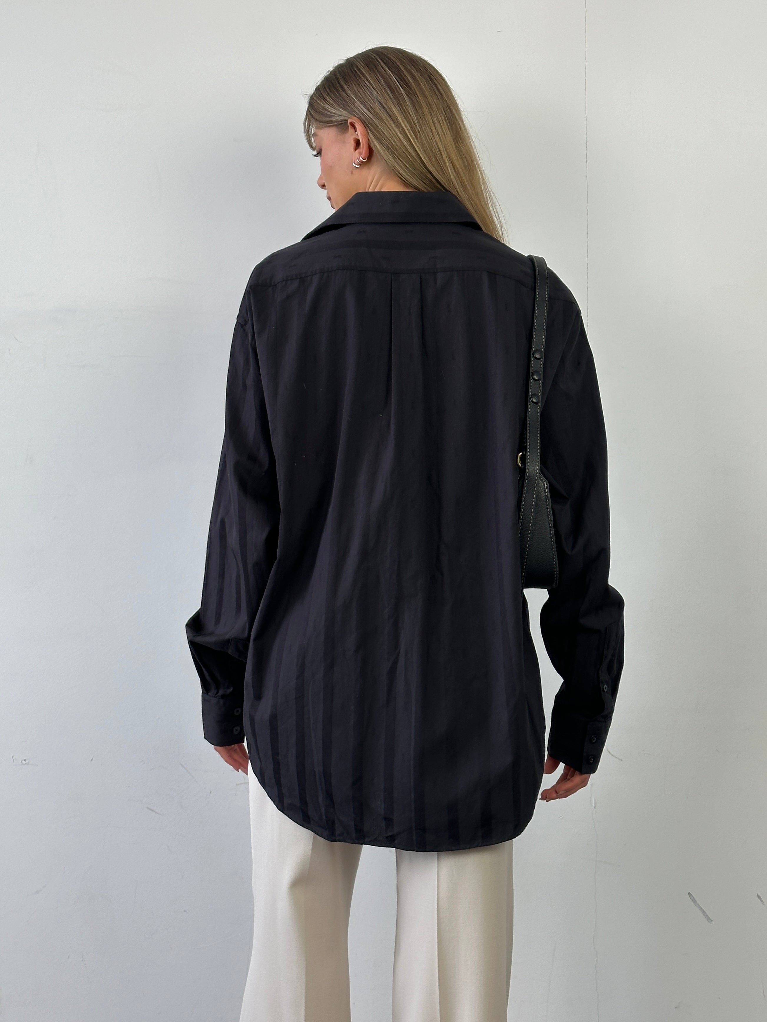 Yves Saint Laurent Pour Homme pure cotton monogram logo shirt in XL, featuring a classic design and branded YSL logo on the front.