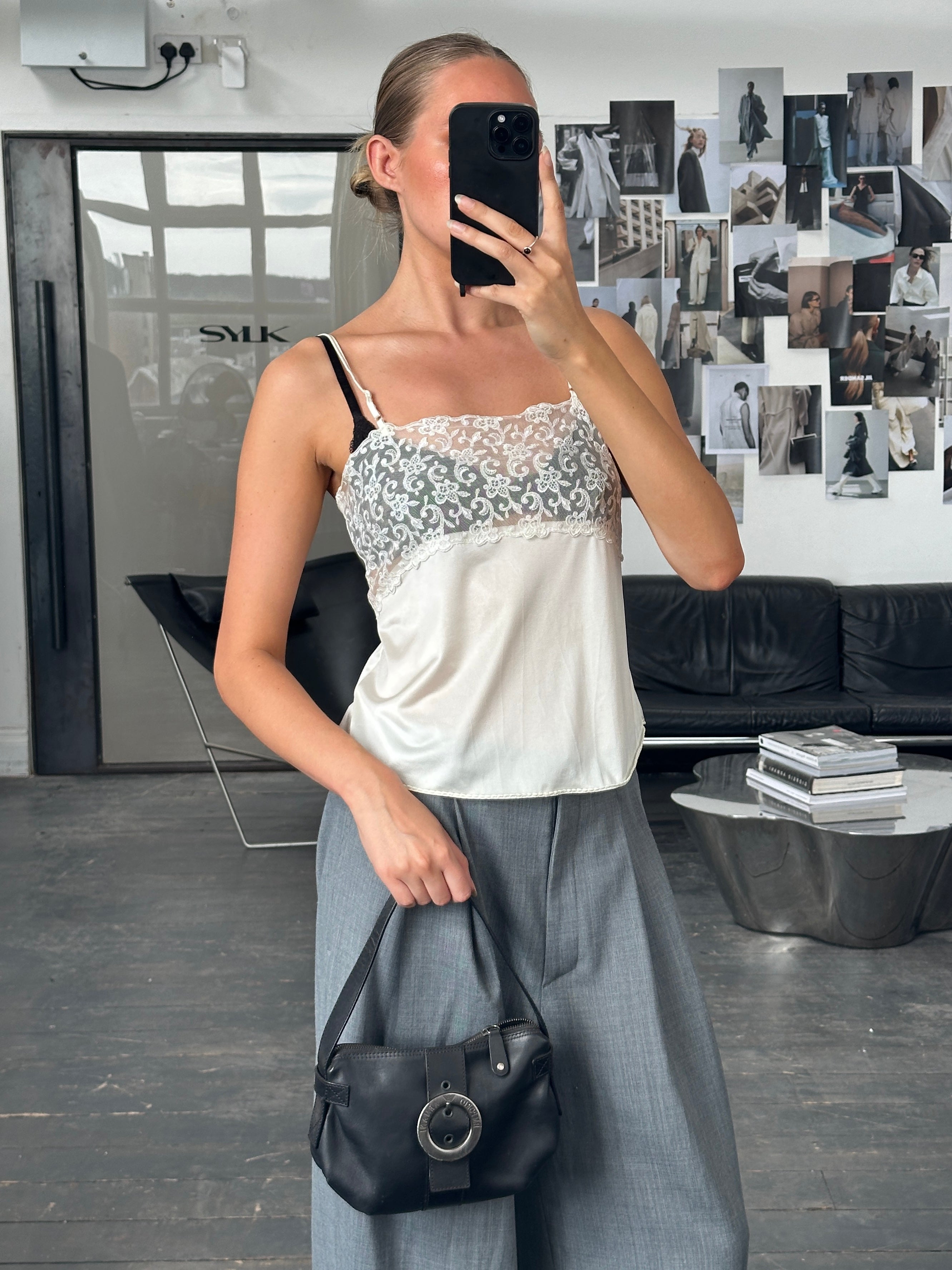 Vintage 1980s Lace Cami Top - M - SYLK