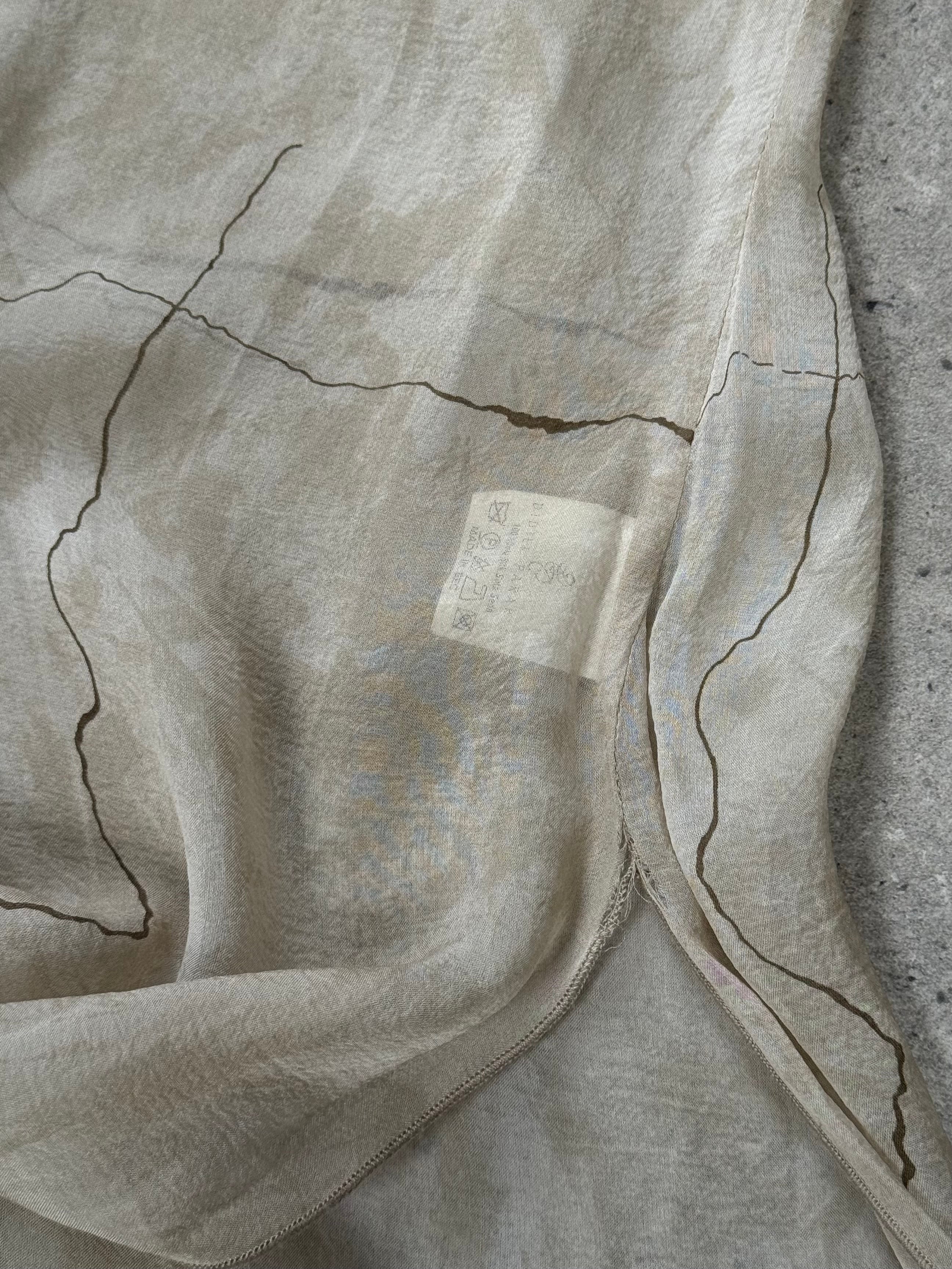 Vintage 1990s pure silk sheer longline cardigan in size M, featuring lightweight fabric and classic design.