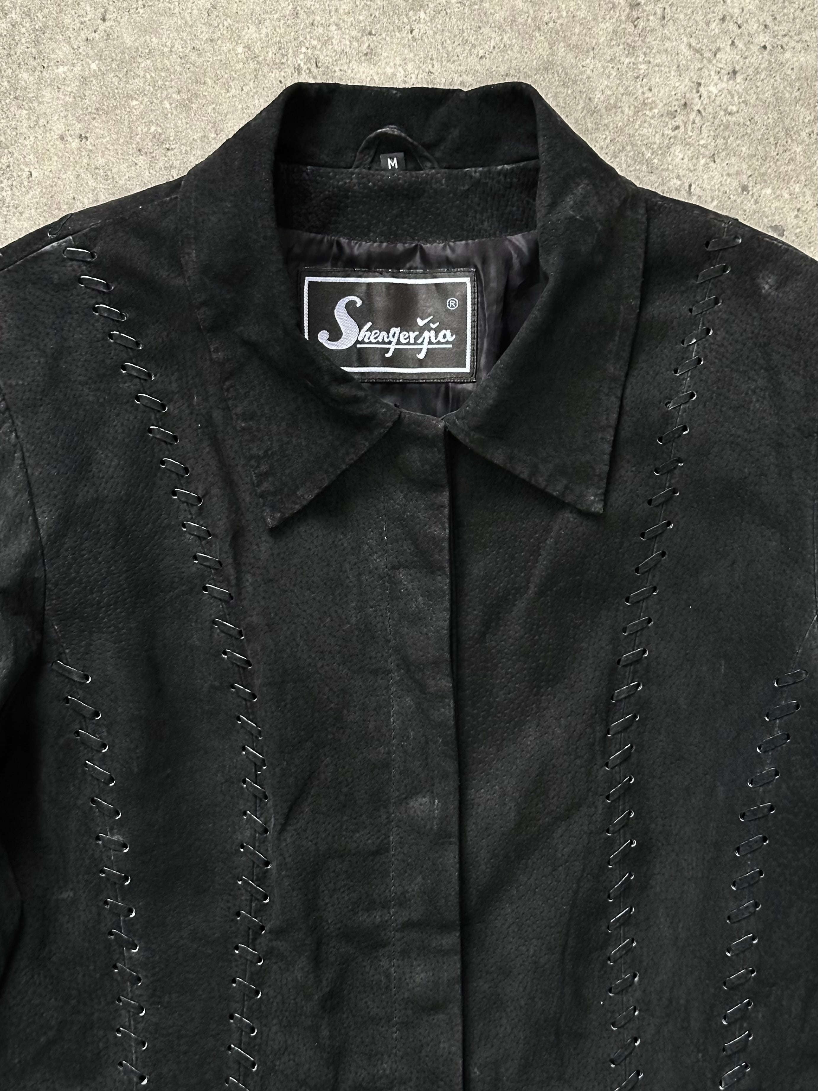 Vintage 1990s Suede Concealed Placket Trench Coat - S - SYLK