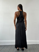 Italian Vintage 2000s Pure Silk Crinkle Midi Skirt - S/M - SYLK