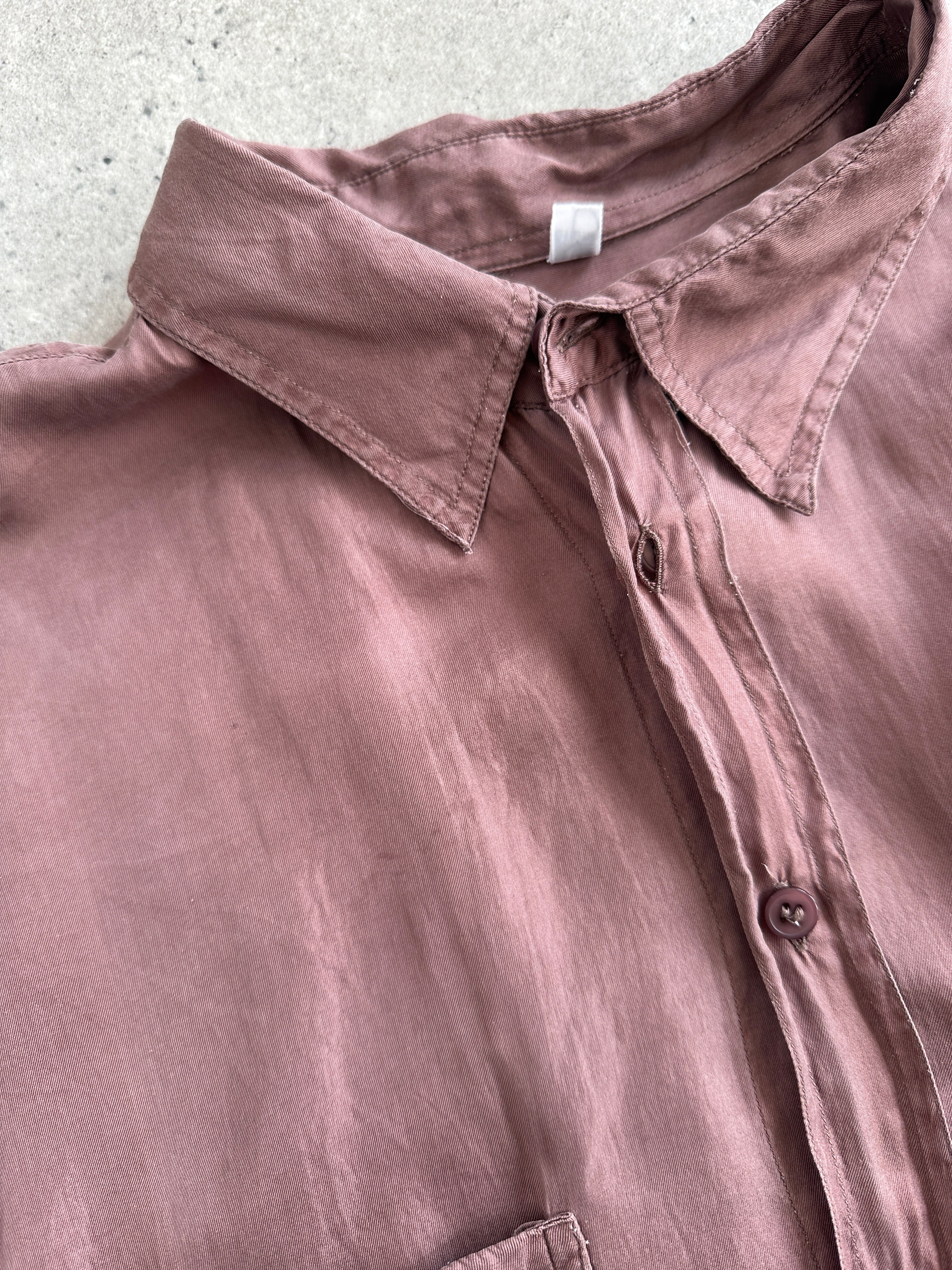 Vintage 90s pure silk shirt in XL size, featuring a classic design with a soft, shiny fabric and a relaxed fit.