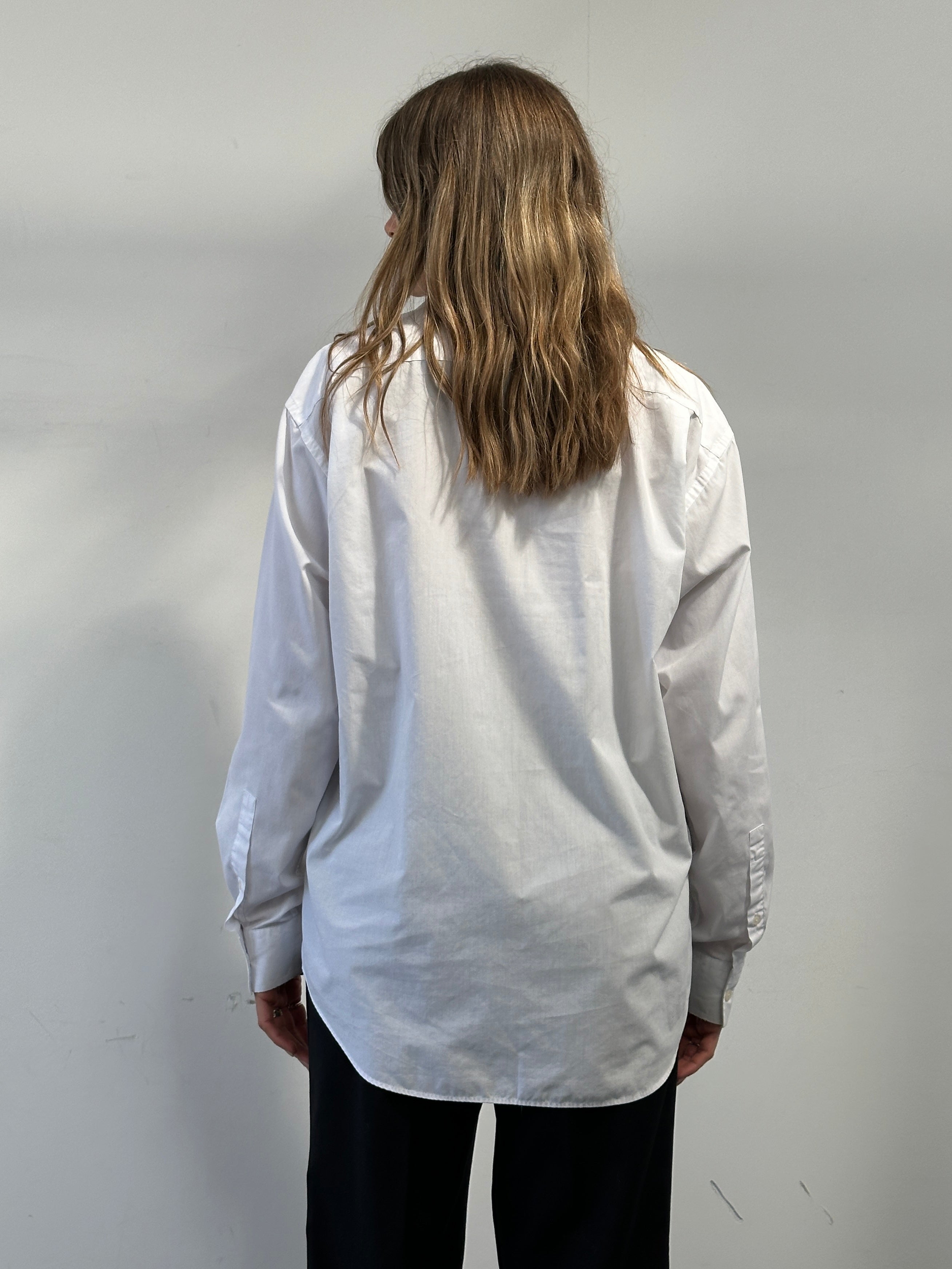 Yves Saint Laurent Pour Homme cotton logo shirt in size L, featuring the brand's signature logo on a sleek, stylish men's shirt