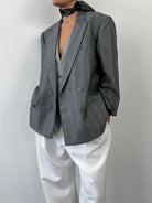 Italian Vintage Boxy Wool Double Breasted Blazer - L/XL - SYLK