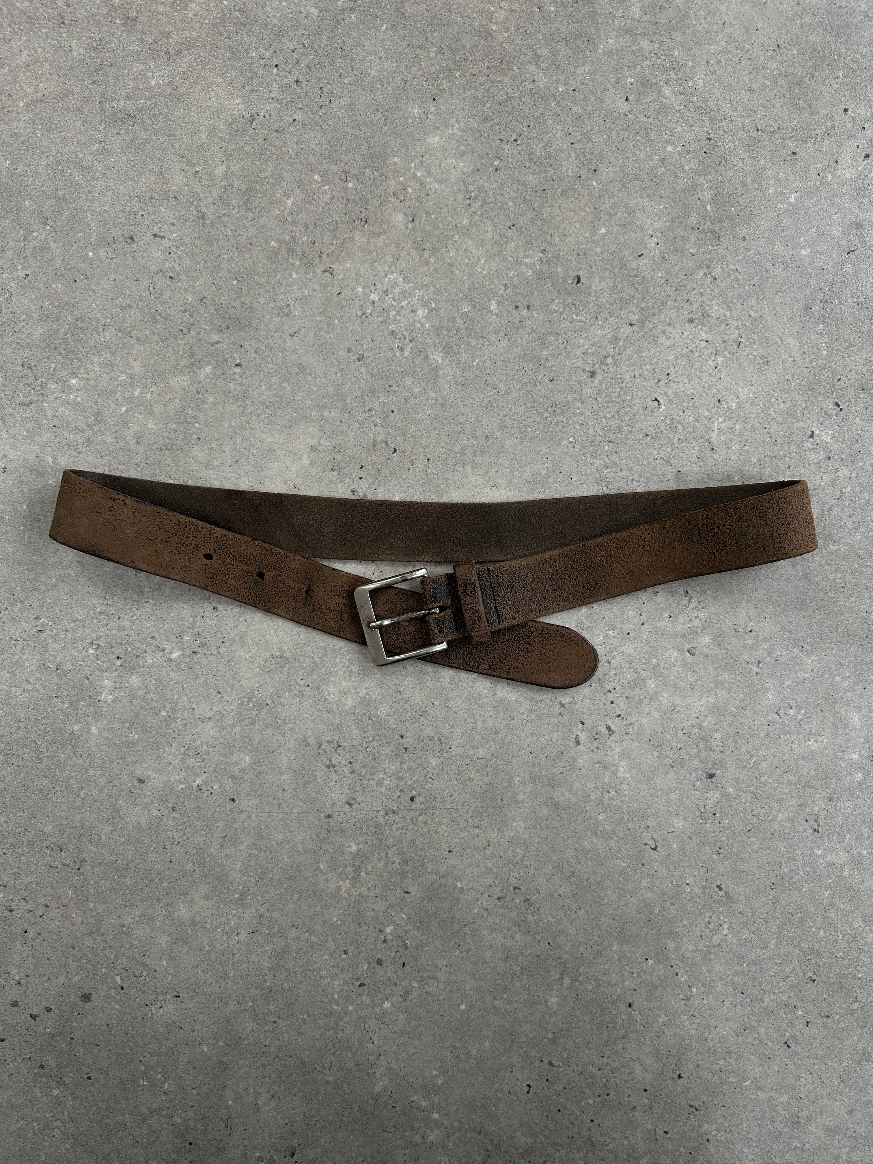 Vintage 1990s Distressed Leather Belt - W34-40 - SYLK