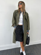 Max Mara Weekend Double Breasted Belted Trench Coat - M - SYLK