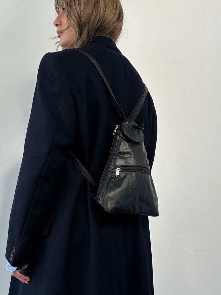 Vintage Faux Leather Rucksack Bag - SYLK