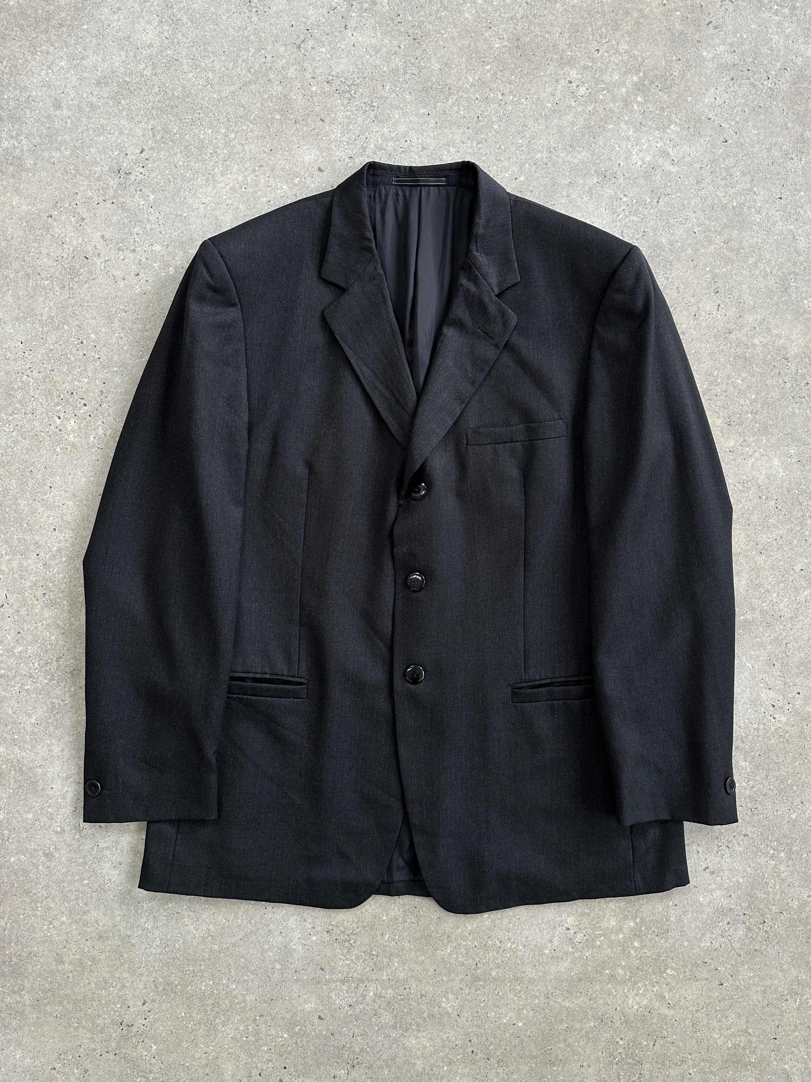 Versace Classic V2 90s pure wool single-breasted blazer in size 44R/XL, tailored fit with lapel collar and stylish design.