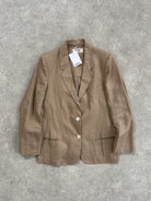 Max Mara 80s Pure Linen Lightweight Single Breasted Blazer - S - SYLK