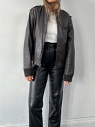 Vintage Moto Leather Bomber Jacket - M - SYLK