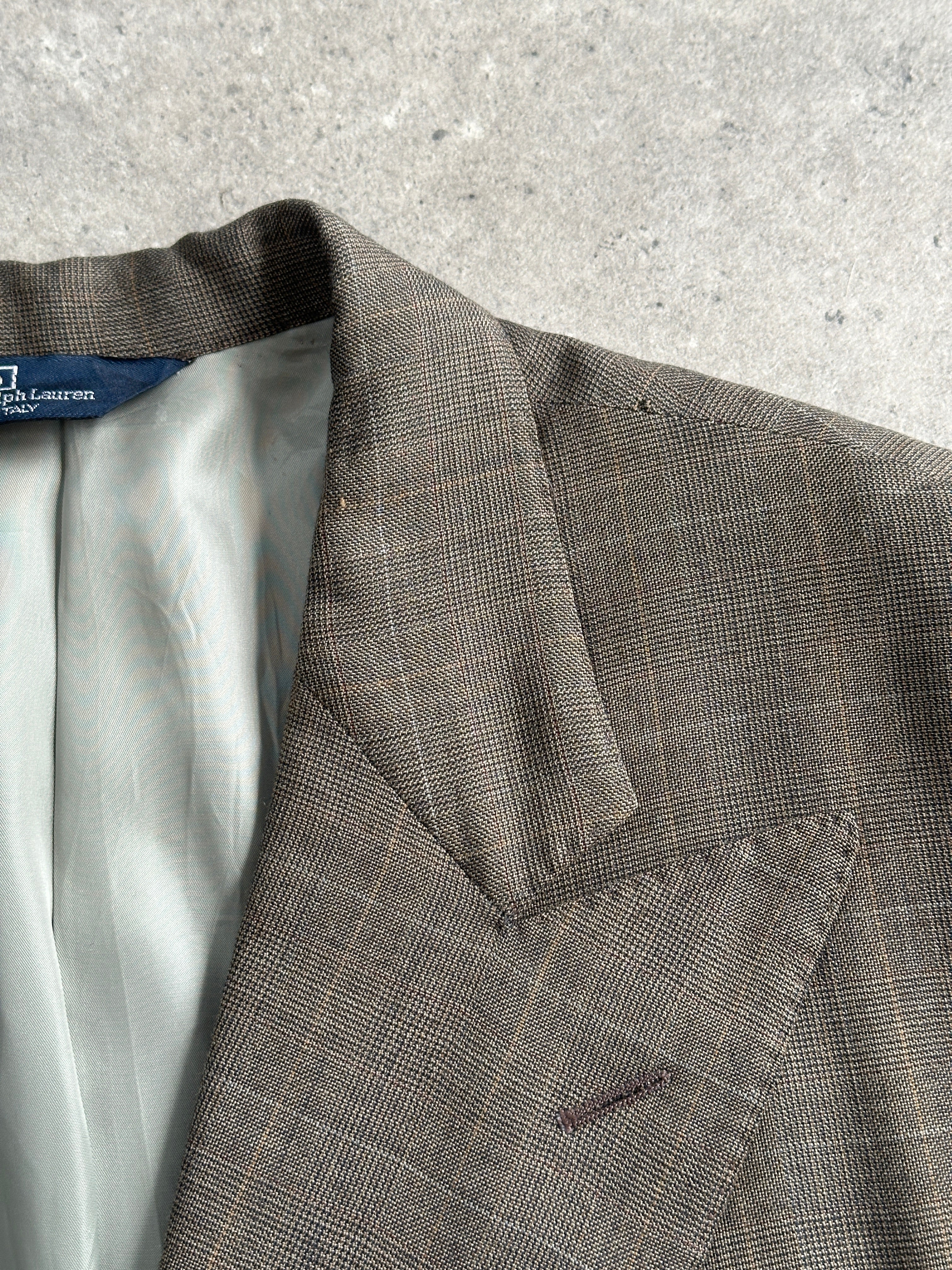 Ralph Lauren Polo 1980s double-breasted wool blazer in size 44L/XXL, featuring classic tailored fit and vintage style.