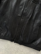 Vintage Ruched Leather Jacket - M - SYLK