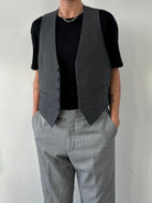 Vintage Pure Wool Pinstripe Waistcoat - S/M - SYLK