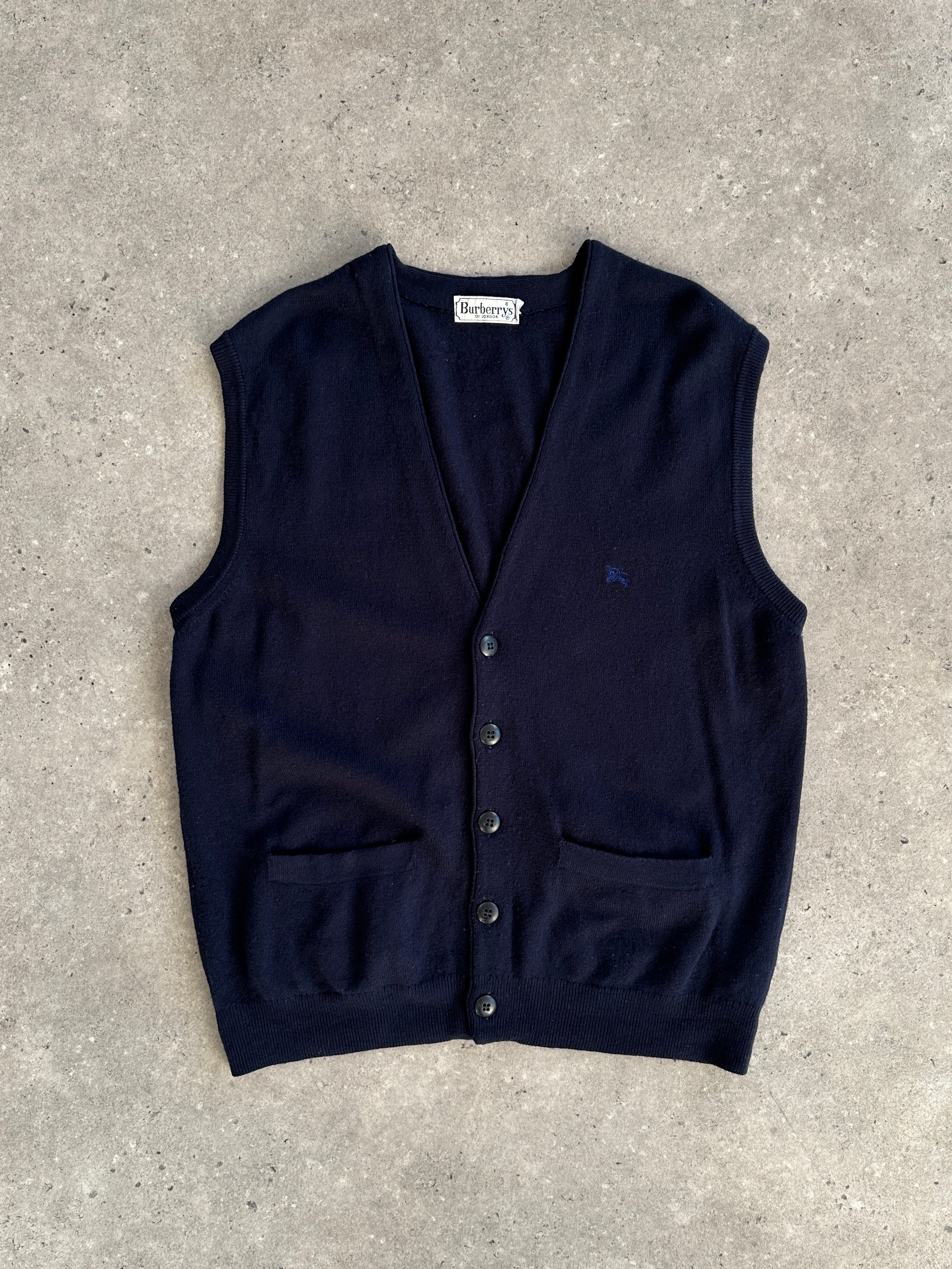 Burberry Lambswool Logo Sleeveless Cardigan - L - SYLK