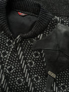 Vintage 1980s Wool Print Knit Bomber Jacket - XL - SYLK