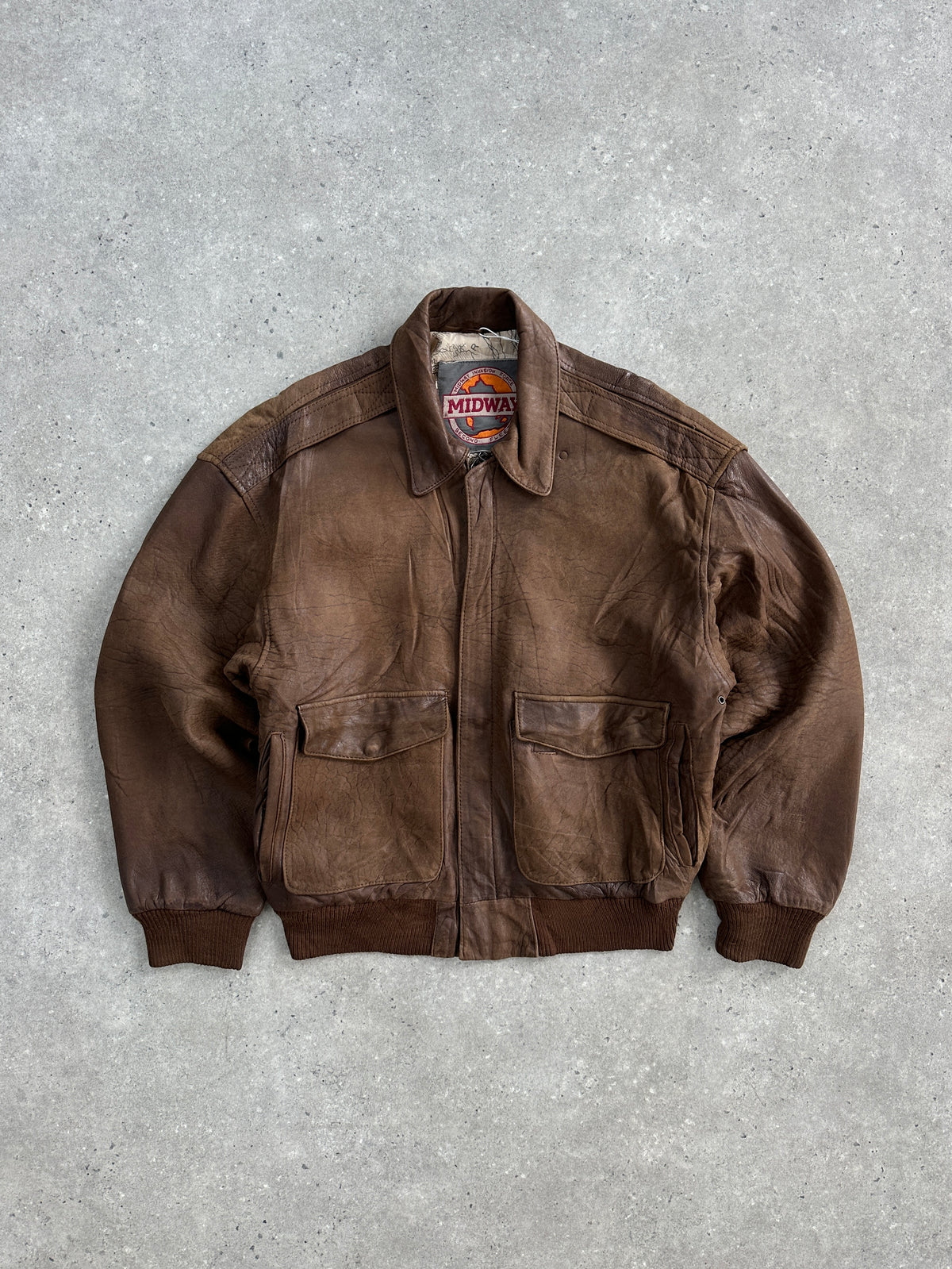 Vintage 90s Leather Bomber Jacket - M/L | SYLK
