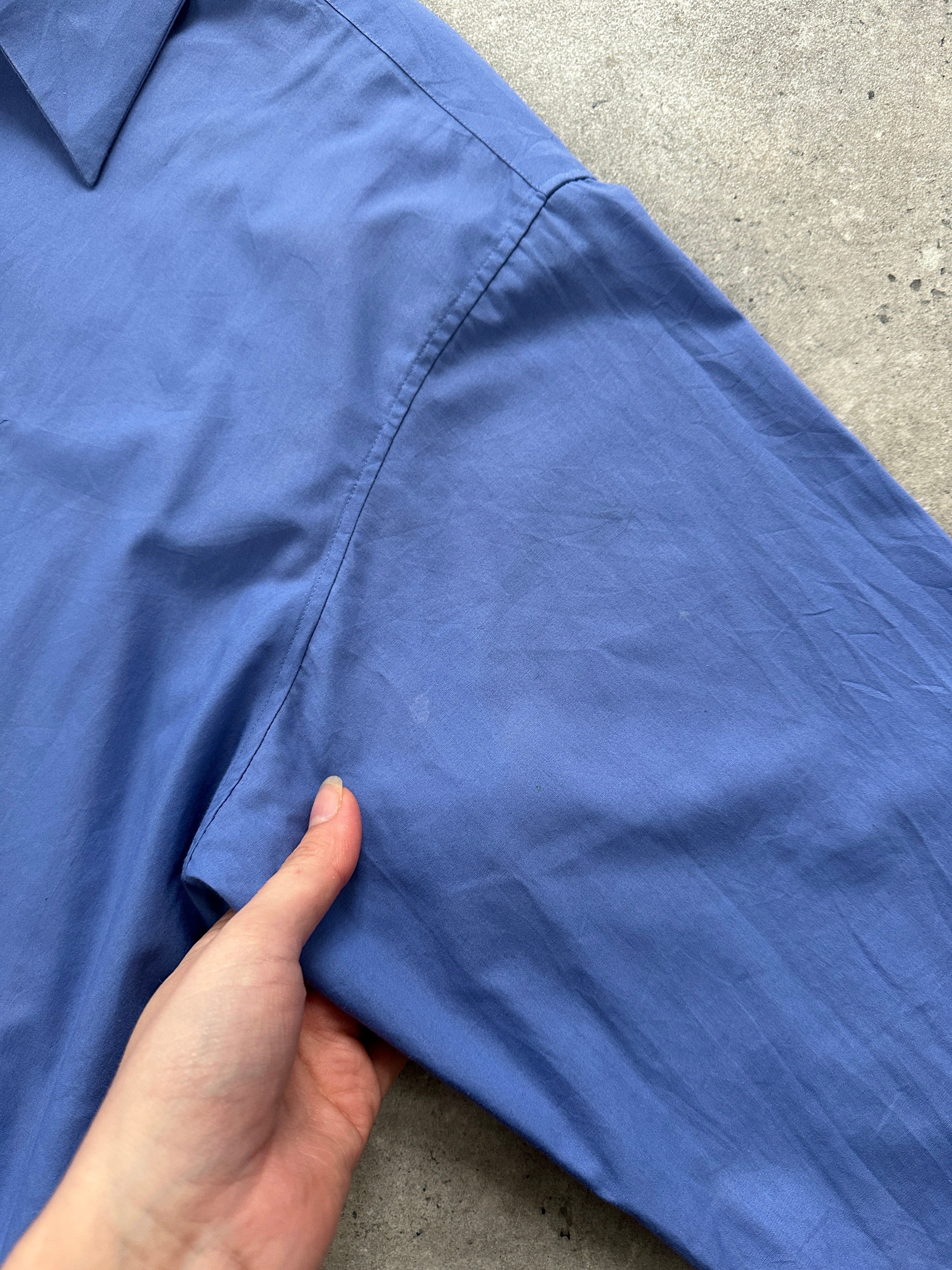 Yves Saint Laurent Pour Homme XXL cotton dress shirt with logo, featuring a classic collar and button-down front.