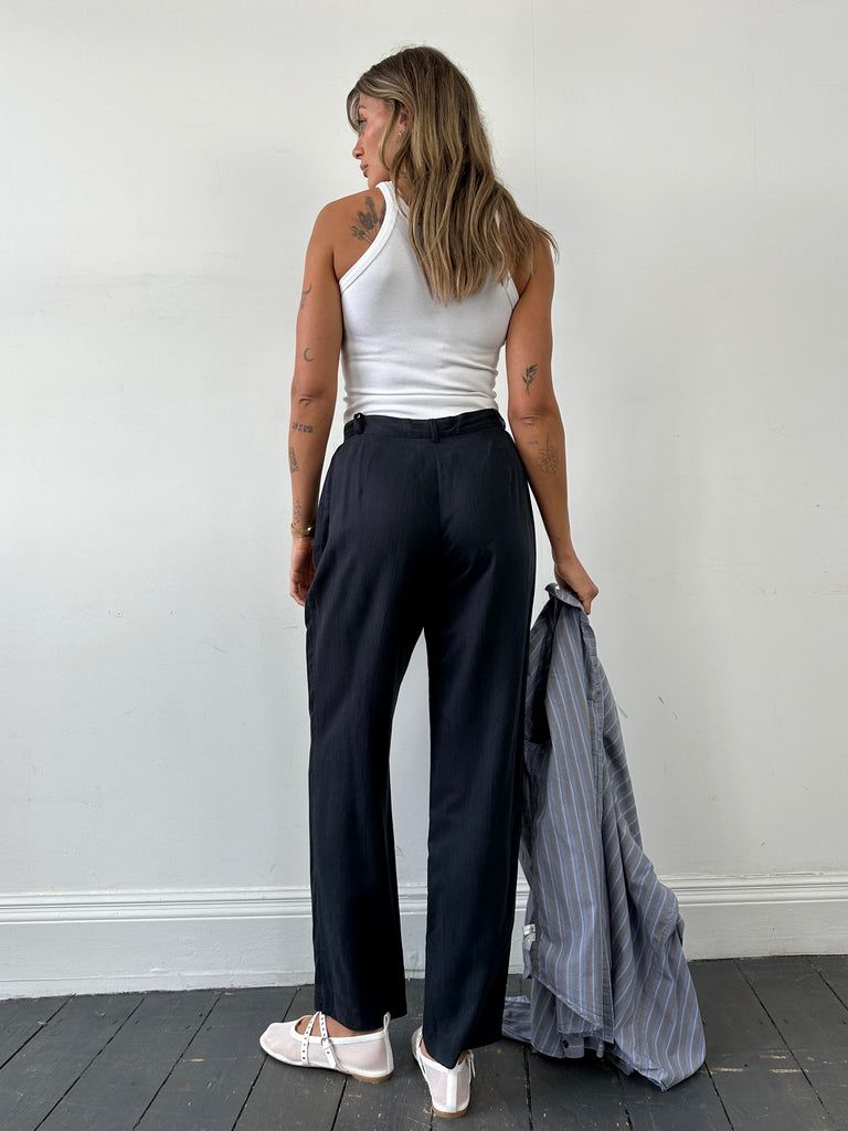Marella Silk High Waisted Pleated Trousers - W28 - SYLK