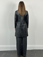 Vintage 1990s Minimal High Neck Leather Jacket - S - SYLK